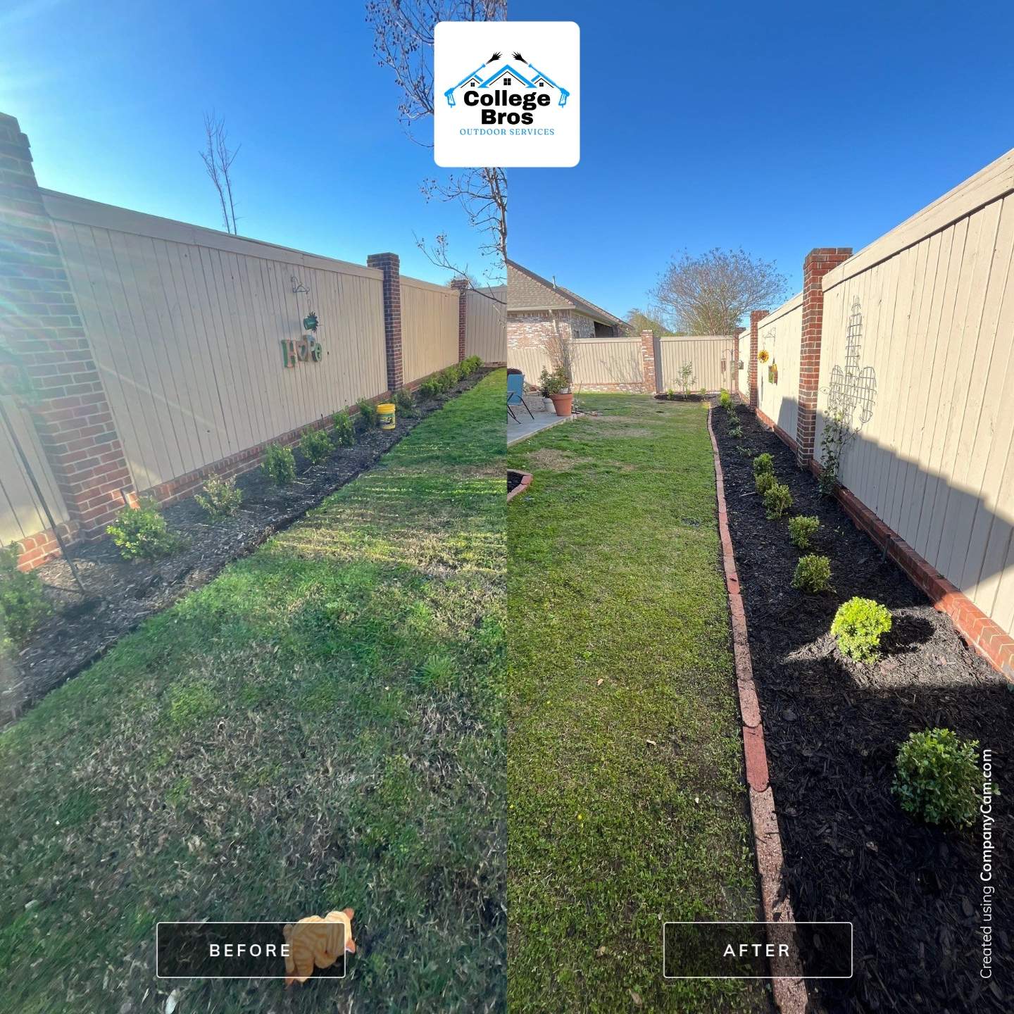 Back yard Makeover by College Bros Outdoor services