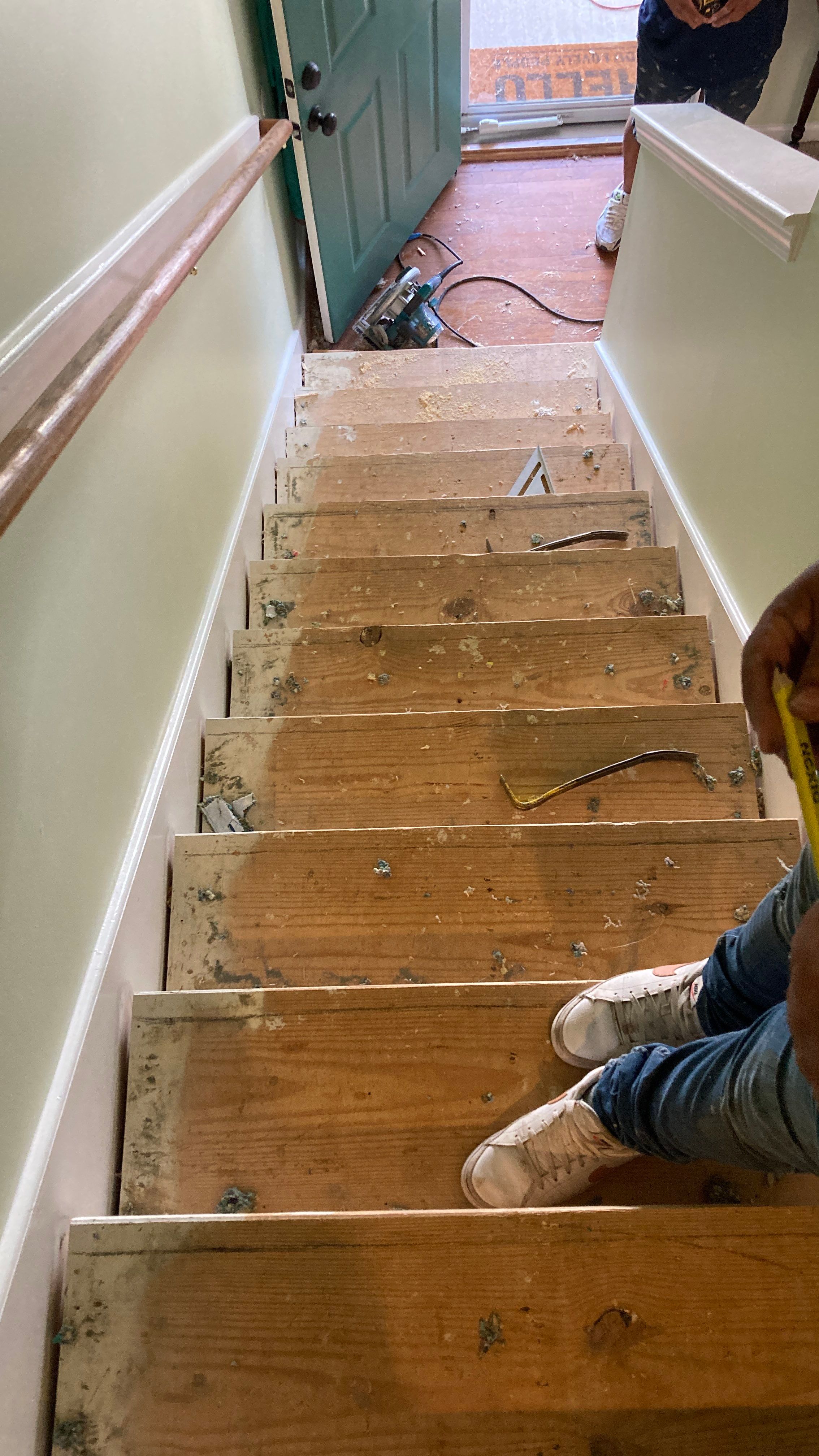 Stair Tread Install and Refinish  by Footprints Floors of Nashville