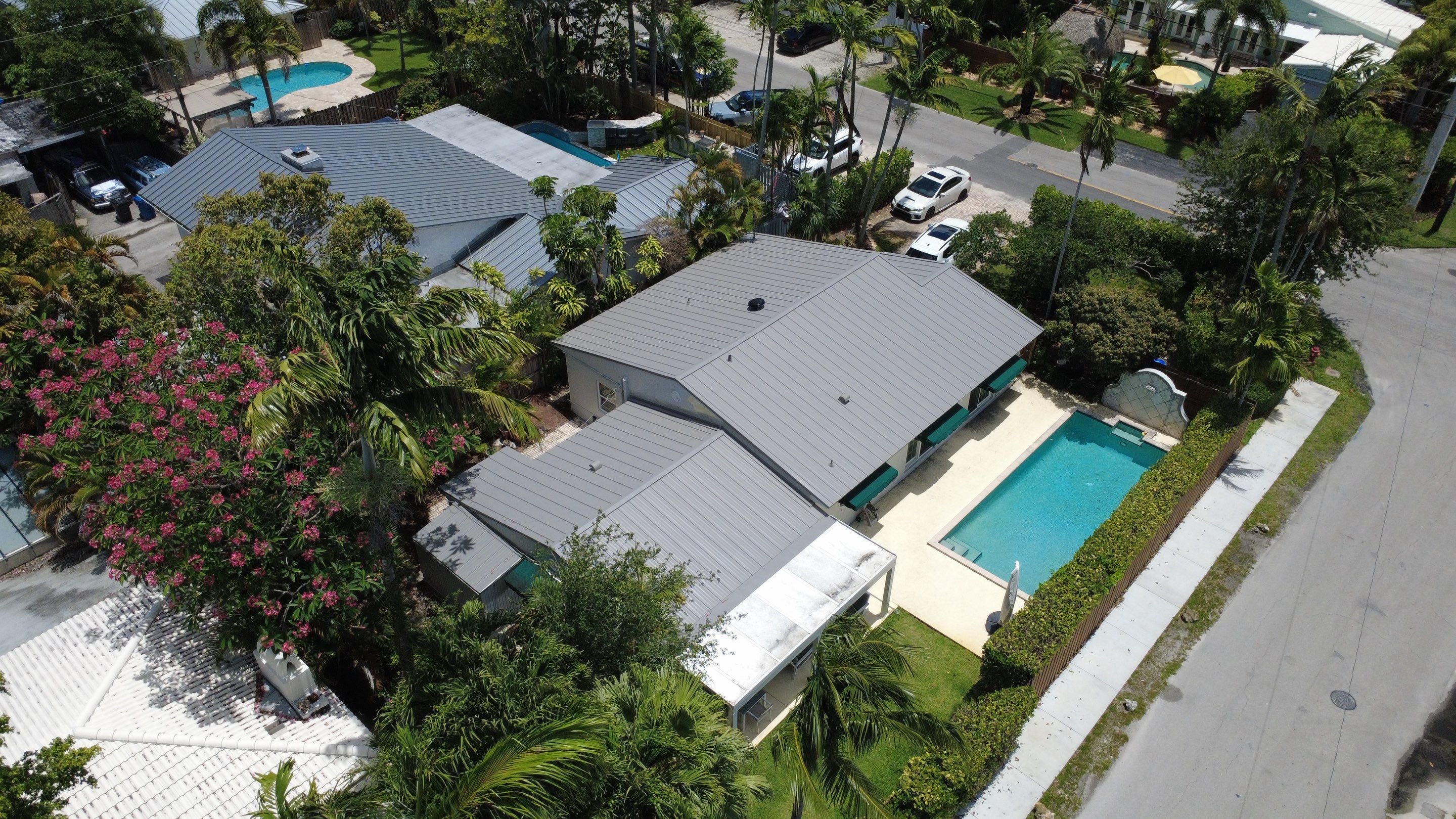 Residential Roofing Installation using 1" Nail strip metal roof by BLUES BROTHERS ROOFING