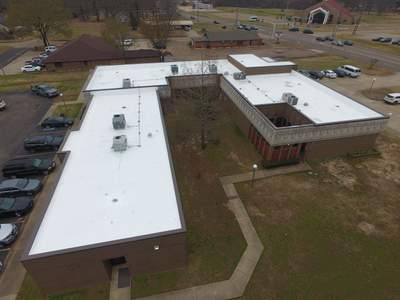 Commercial Roofing Installation using 50 mil PVC