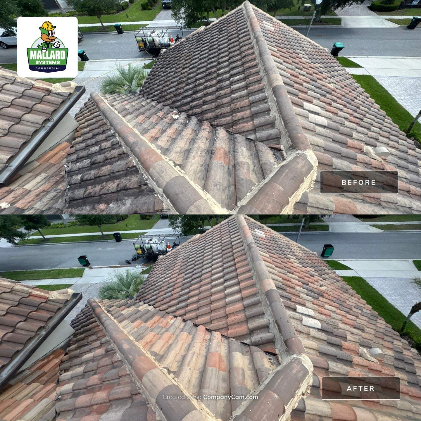 Barrel Tile Roof Cleaning by Mallard Systems