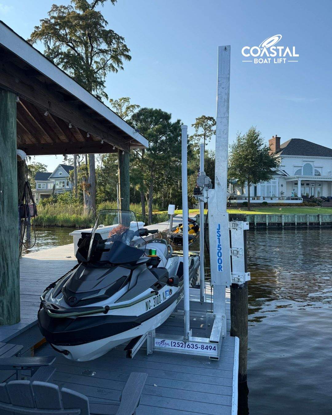 Golden JS-1500R PWC Lift Installation | Eastern NC by Coastal Boat Lift Repair LLC
