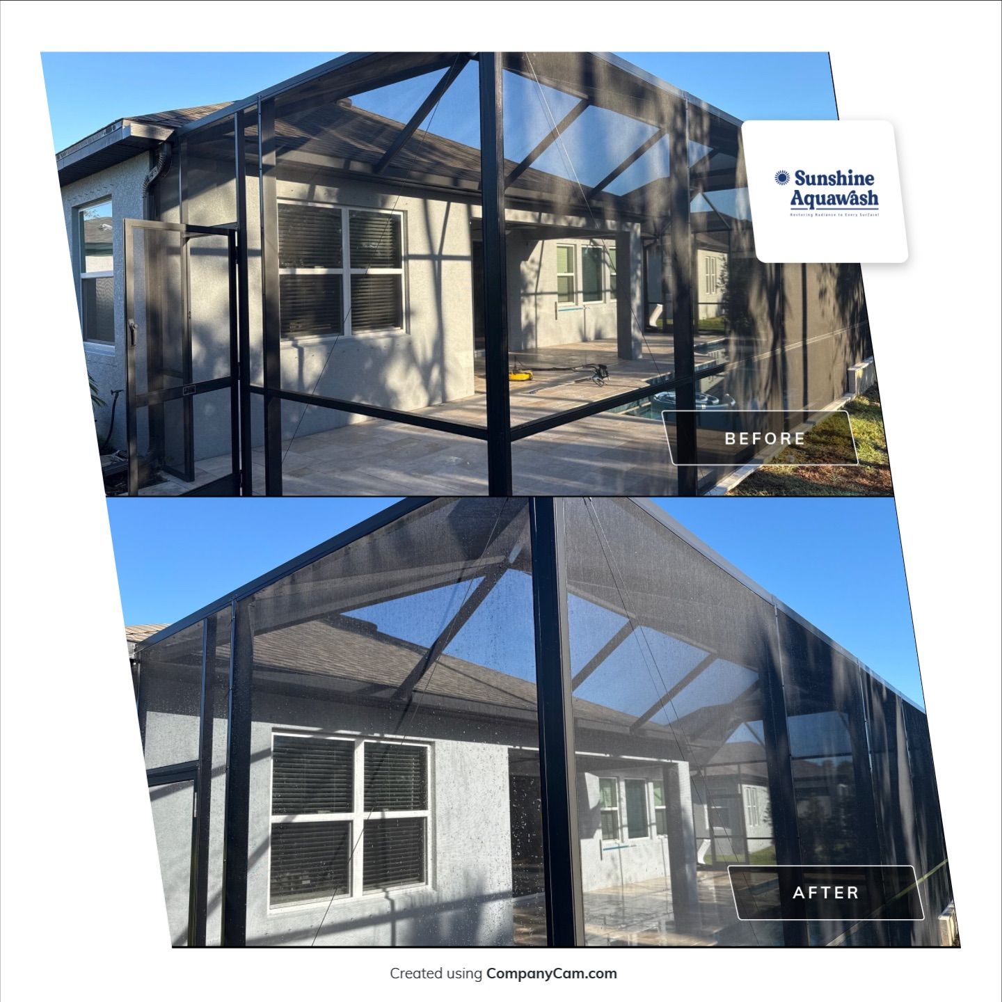 Paver Pool Deck Cleaning & Pool Cage Cleaning in Trevesta – Palmetto, FL by Sunshine AquaWash