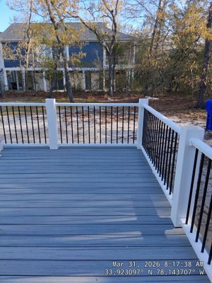 Oak Island Composite Deck Build with Trex Decking and Coastal Railings