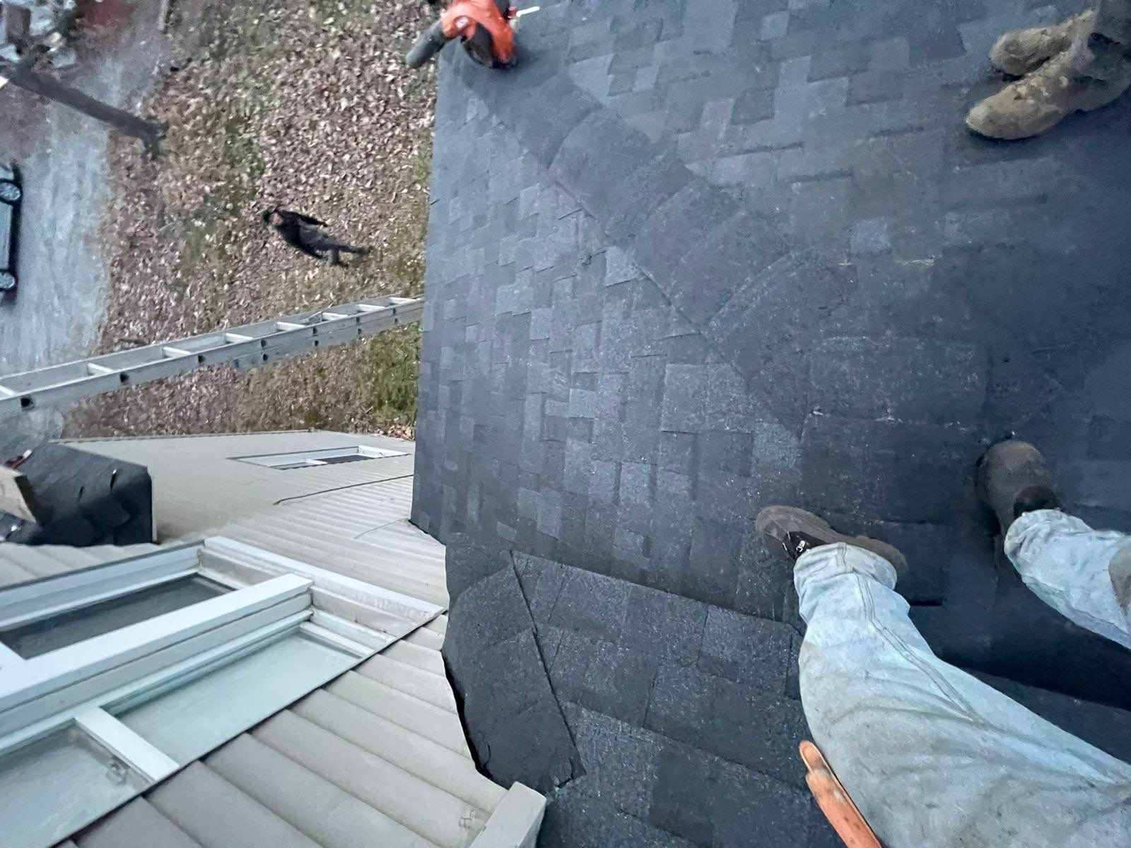 Residential Roofing Installation using Owens Corning TruDefinition Duration - Onyx Black by A Plus Exterior