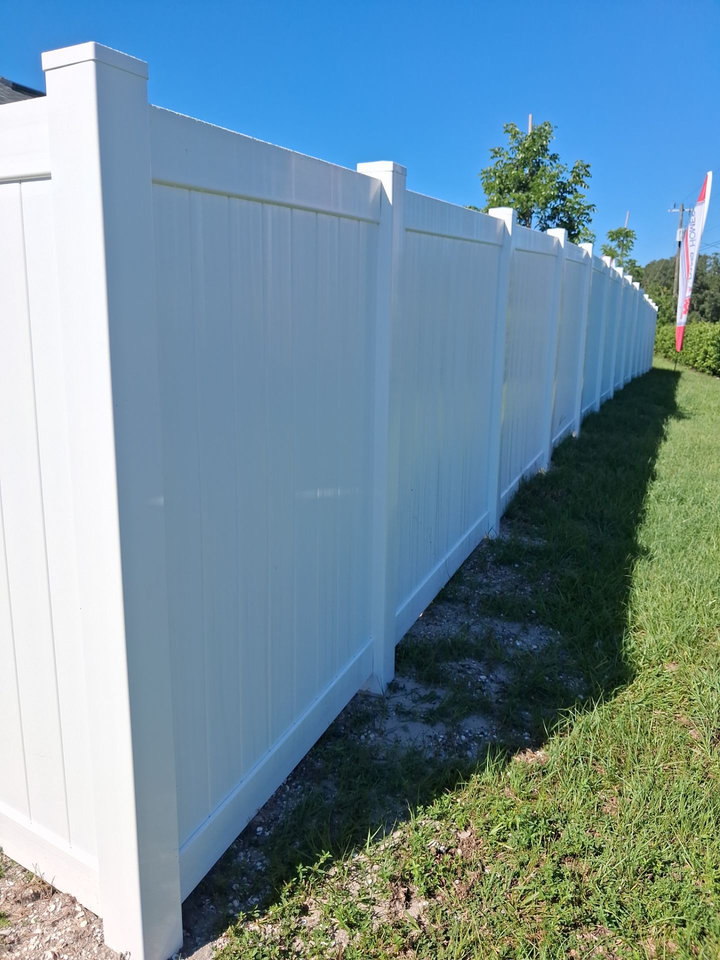 White Vinyl Privacy Fence Installation for North Port Residence by True Fence LLC