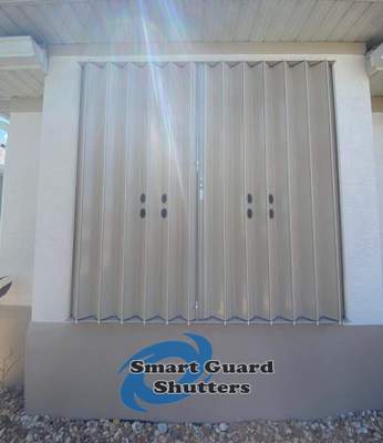 Accordion Shutters in Beige 