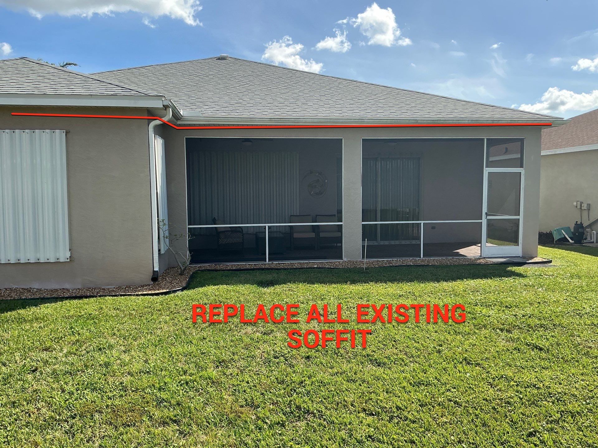 Replace All Existing Soffit in Sarasota FL by Gutter Professors