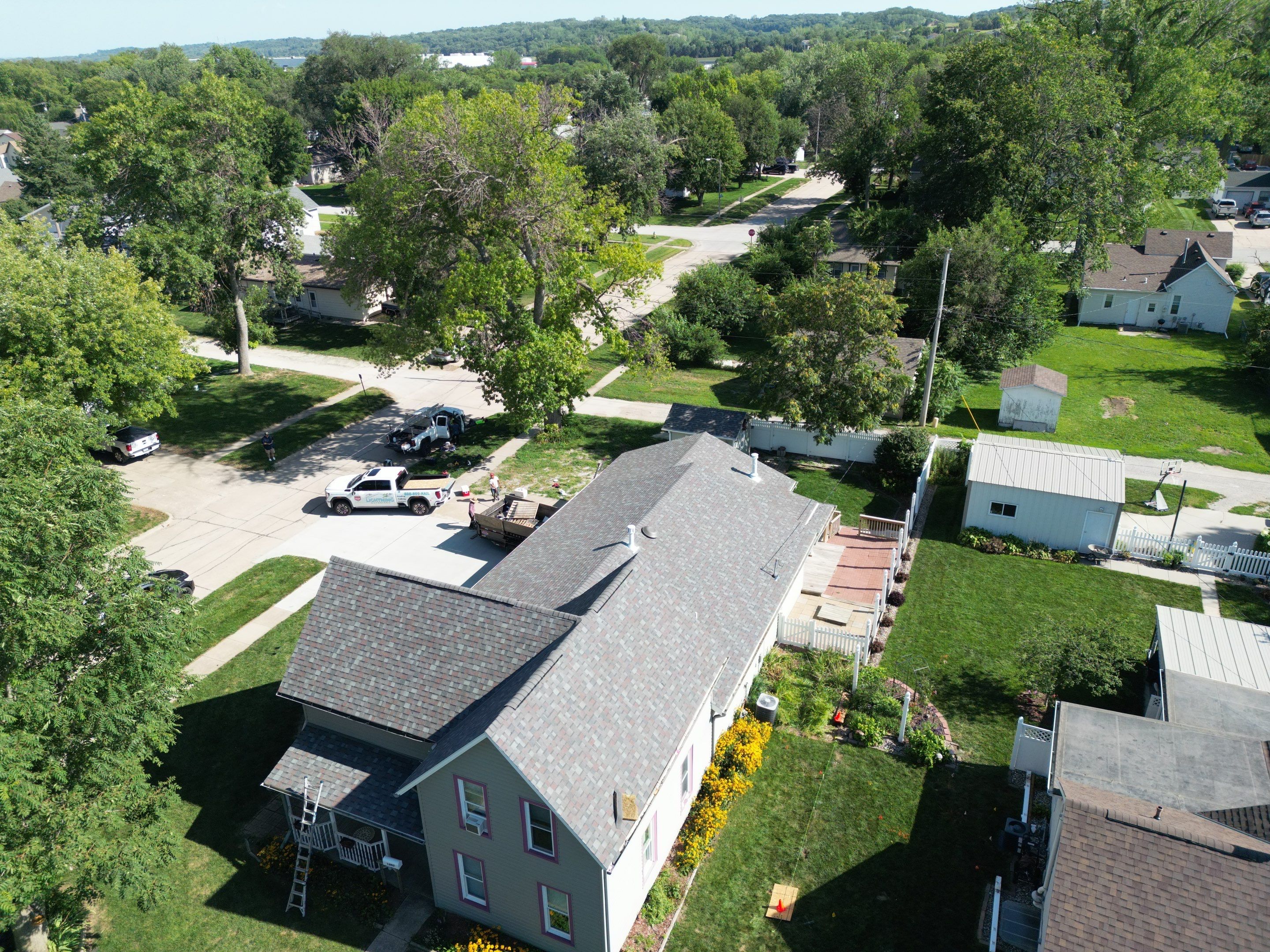 Residential Roofing Installation using Owens Corning Duration Colonial Slate by Lightning Exteriors