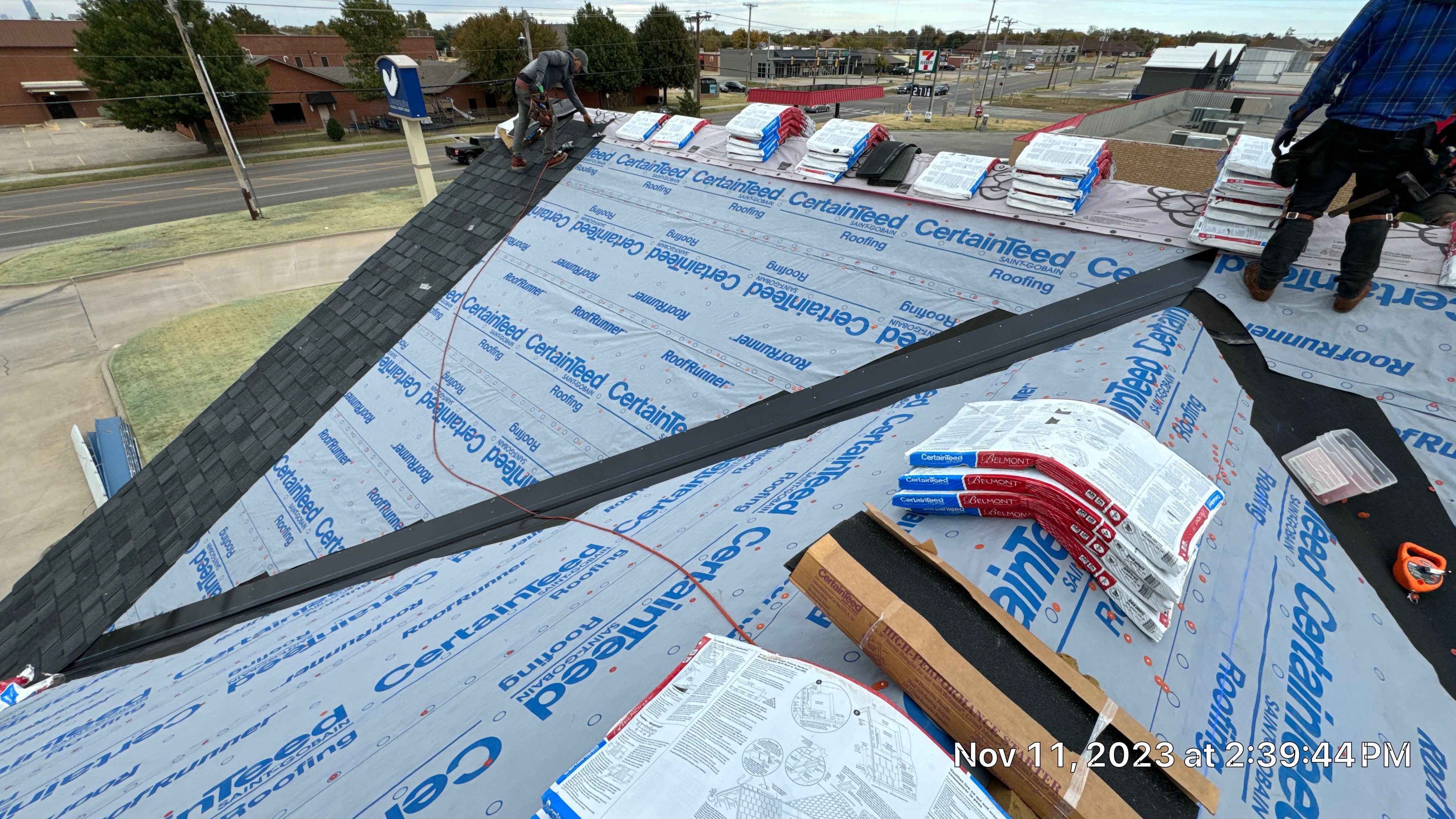 Commercial Roofing Installation using Certainteed Belmont IR by Castillo Roofing