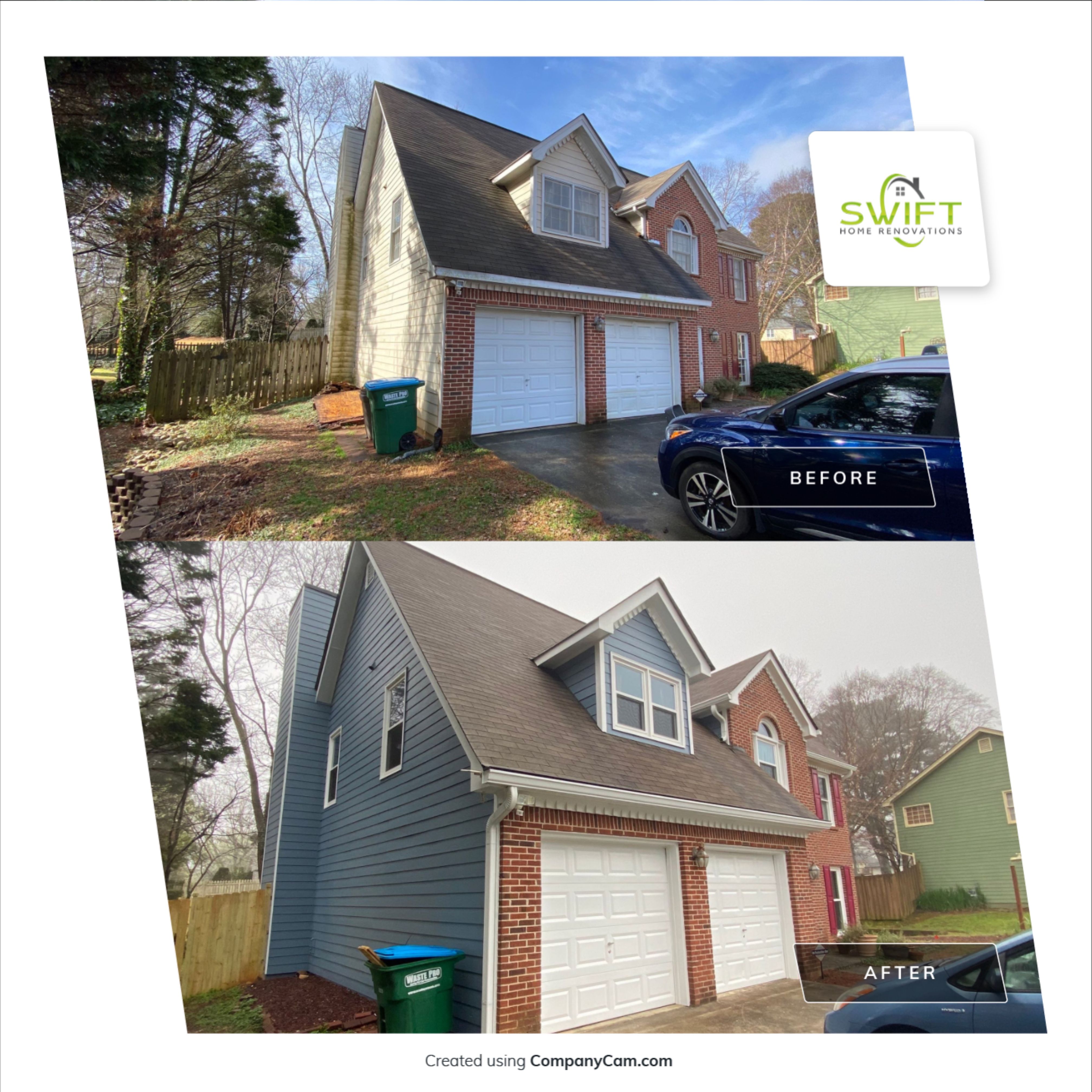 Full Exterior Siding Replacement and Trim Painting in Duluth by Swift Home Renovations