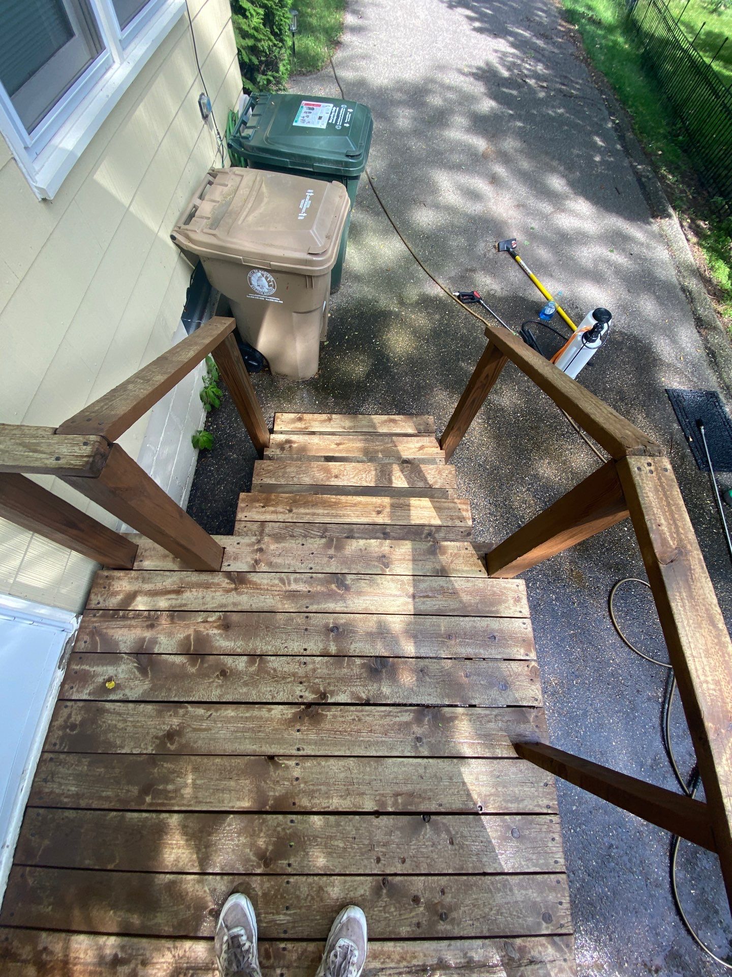 Wood and path clean by Shulla Exterior Cleaning