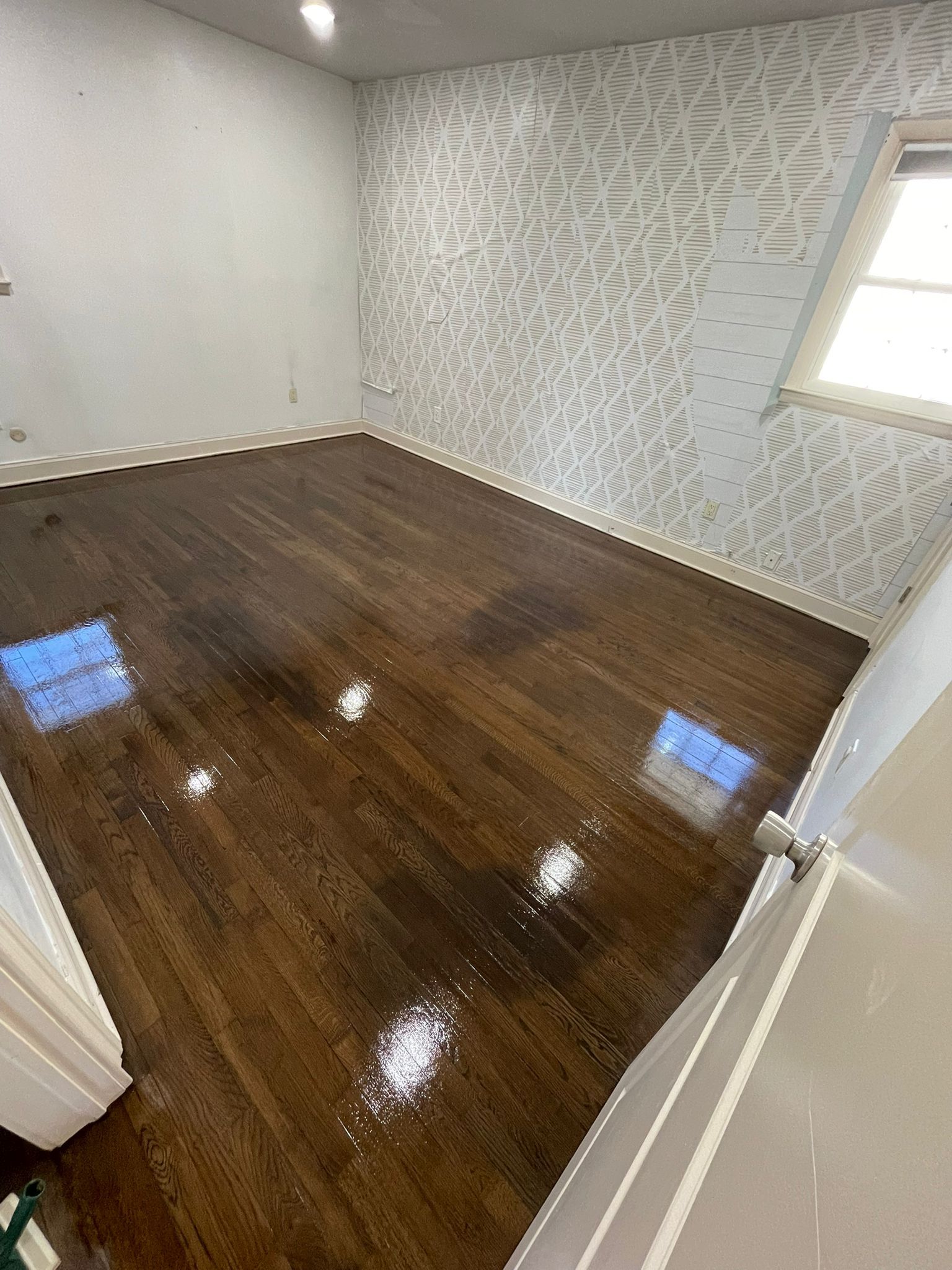 Refinish Red Oak and Installed LVP using Permshield Lite LVP - Bona Semi and Duraseal Jacobean Stain by Footprints Floors Morristown