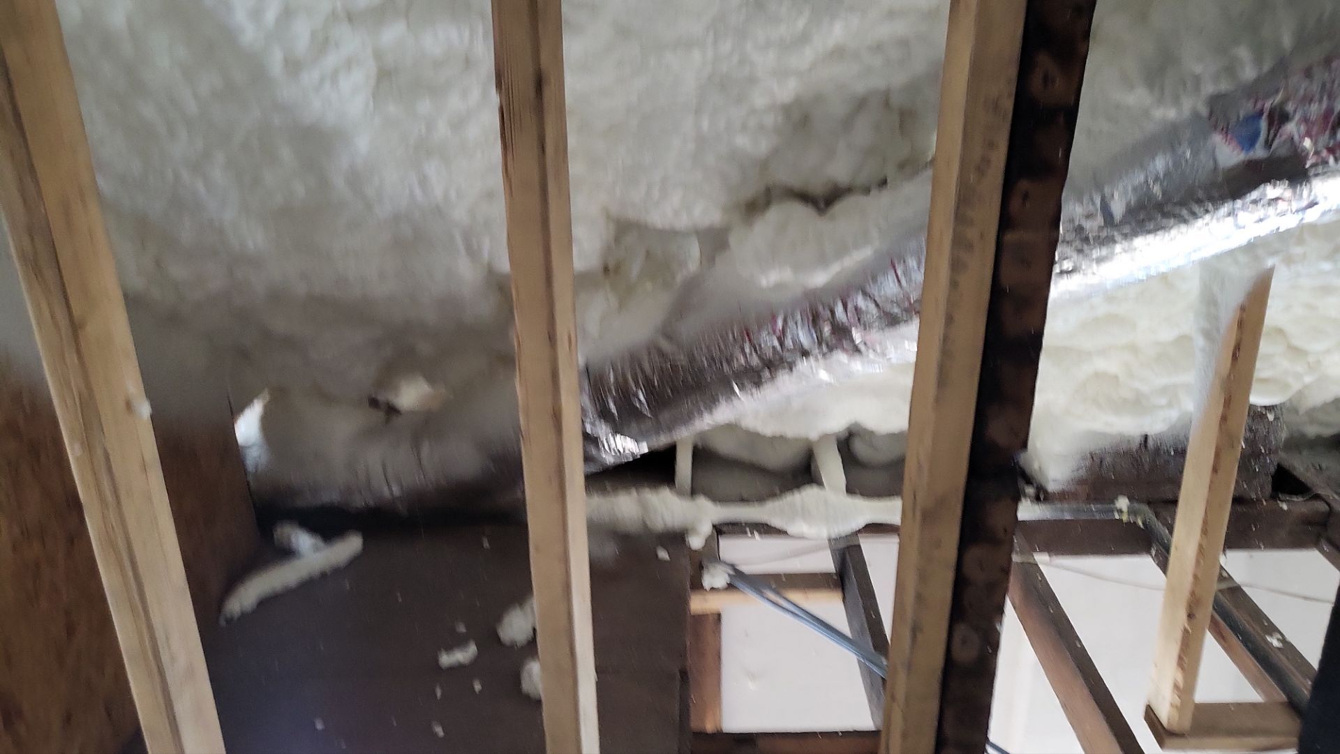 Interior spray foam application by SPF Services 
