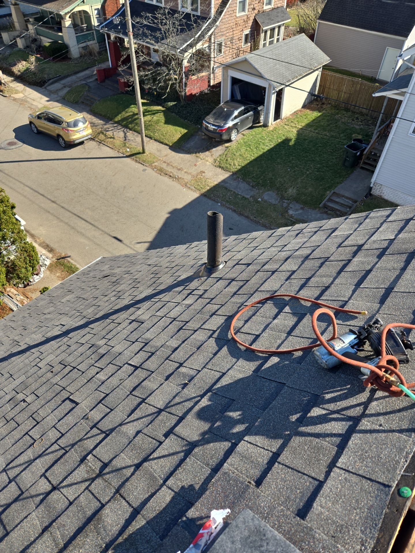 Atlas Pinnacle, Color, Weathered Wood, Drip Edge, Color, Royal Brown by Eagle Eye Roofing