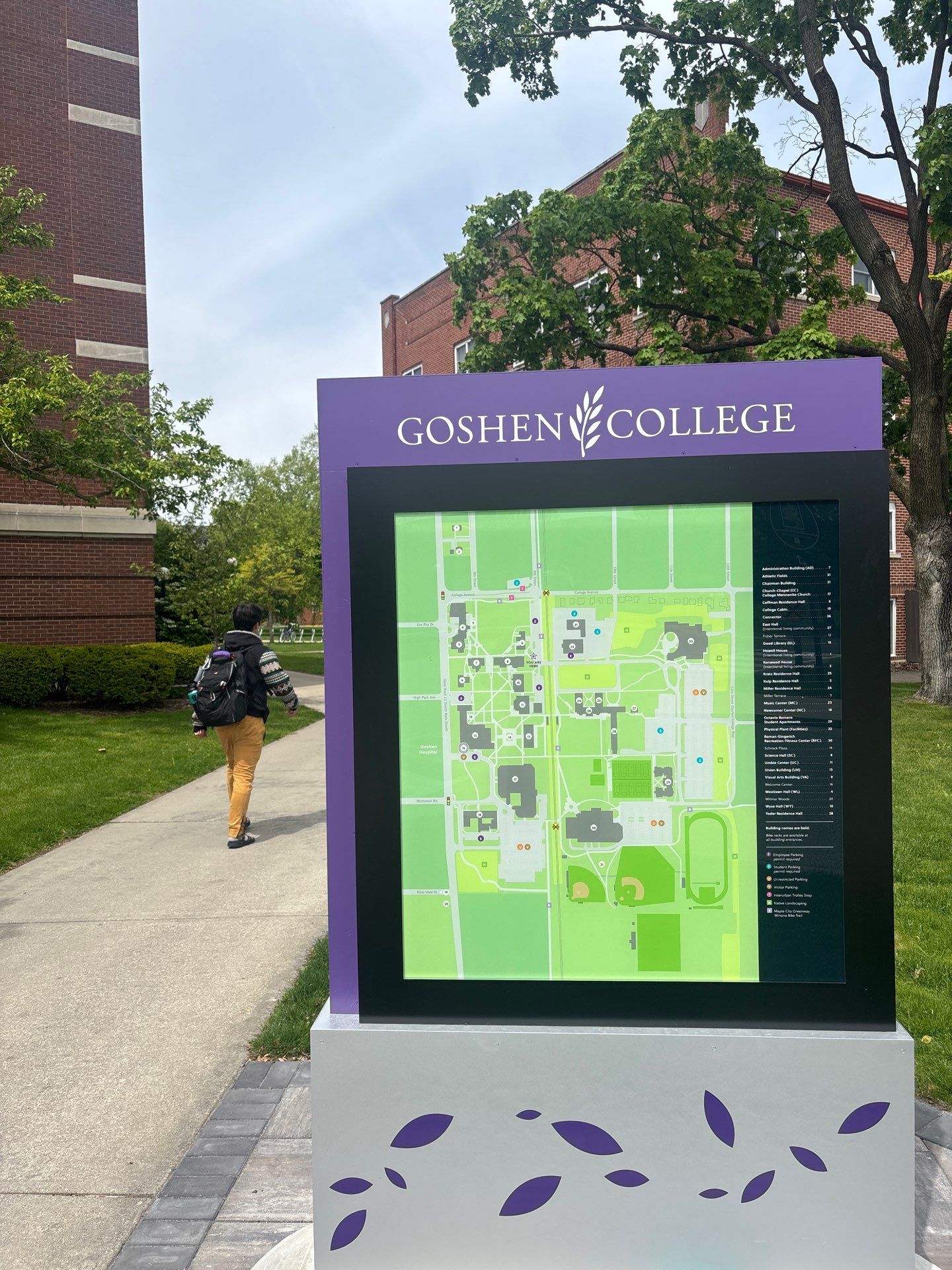 Campus Signage & Wayfinding at Goshen College - Goshen, IN by Hayes Design co