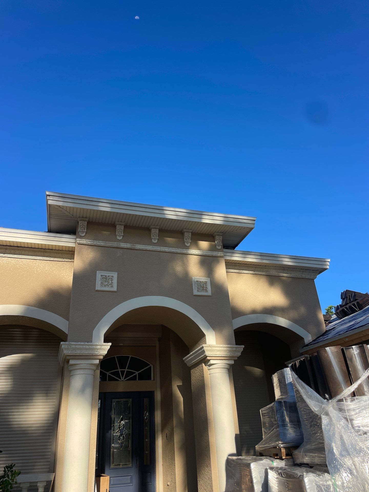 White Vinyl Soffit Installation in Fort Myers FL by Gutter Professors