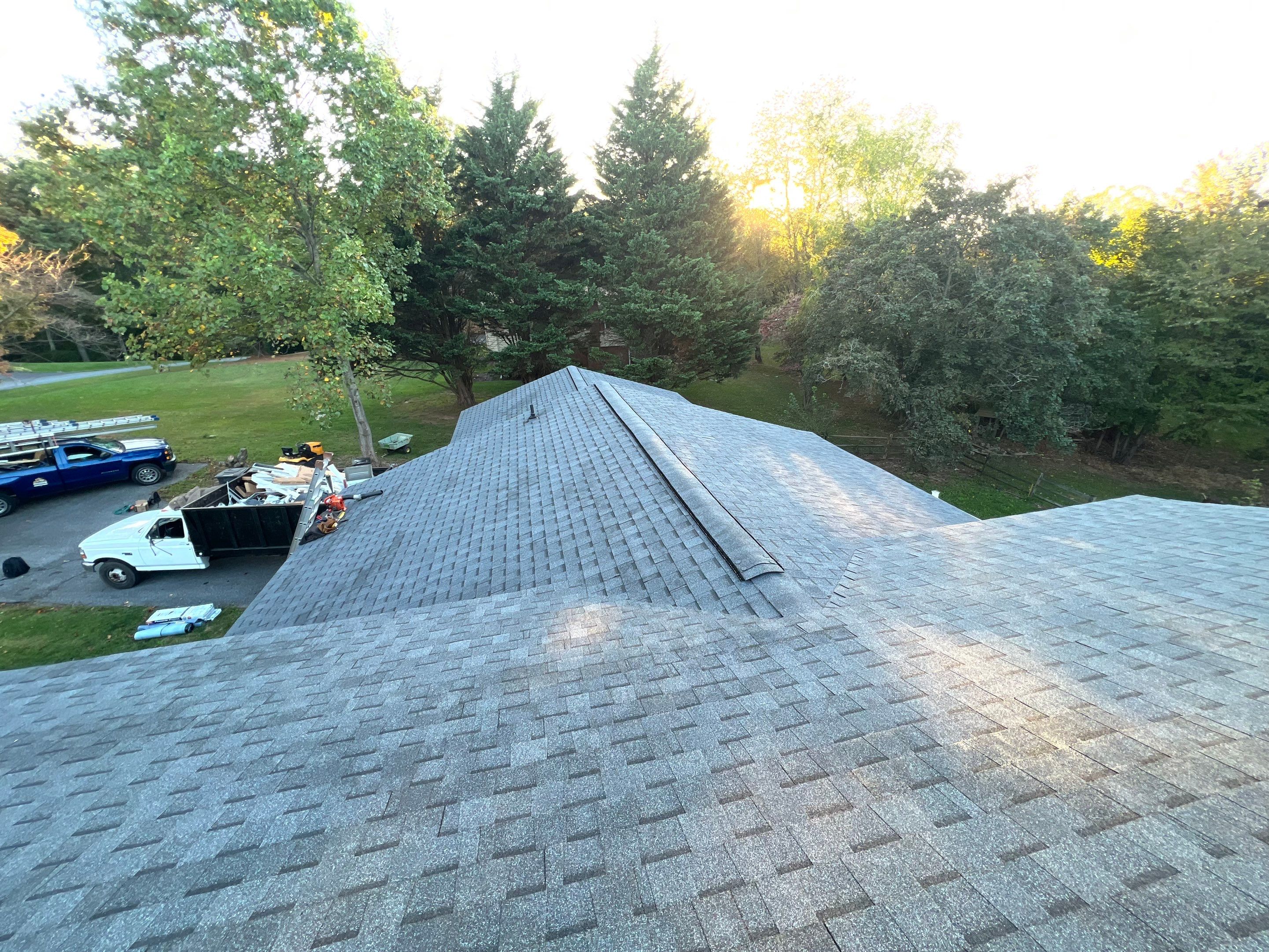 Residential Roofing Installation using Atlas Pinnacle Pristine Pewter Architectural Shingles by Frederick Roof Repair
