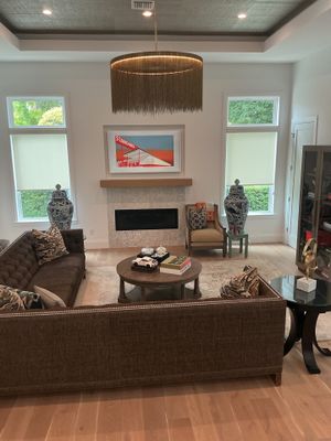Living Room Chandelier Installation