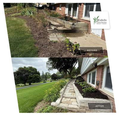 Natural Stone Walkway With Steps Project in Waukesha