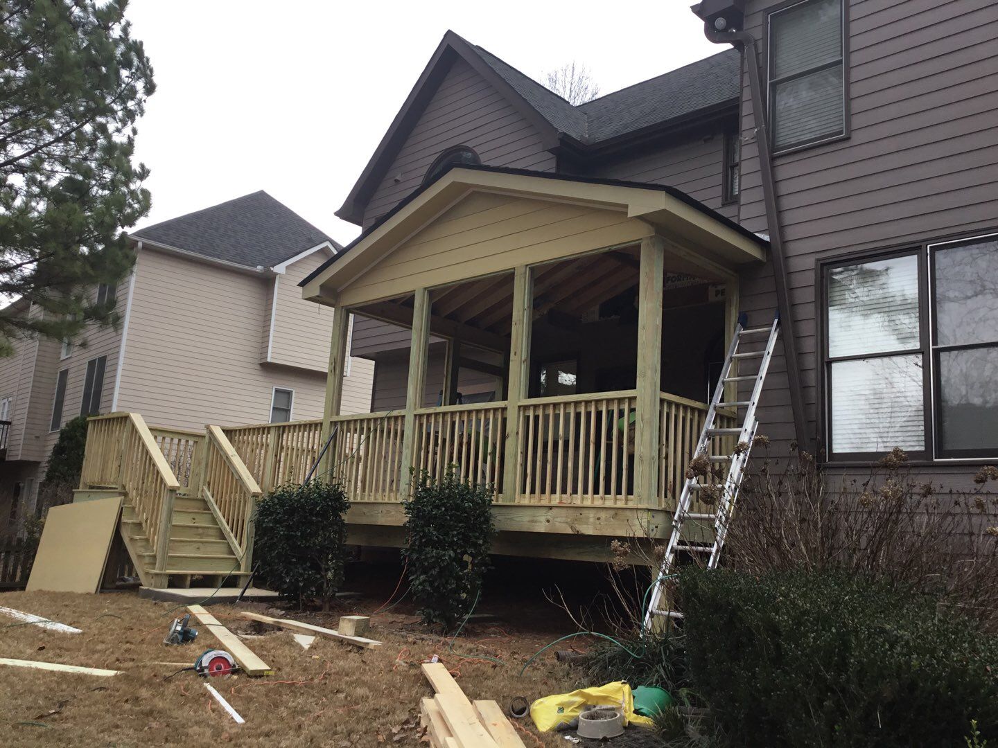 Custom Screened-In Porch and Deck Addition in Powder Springs by Swift Home Renovations