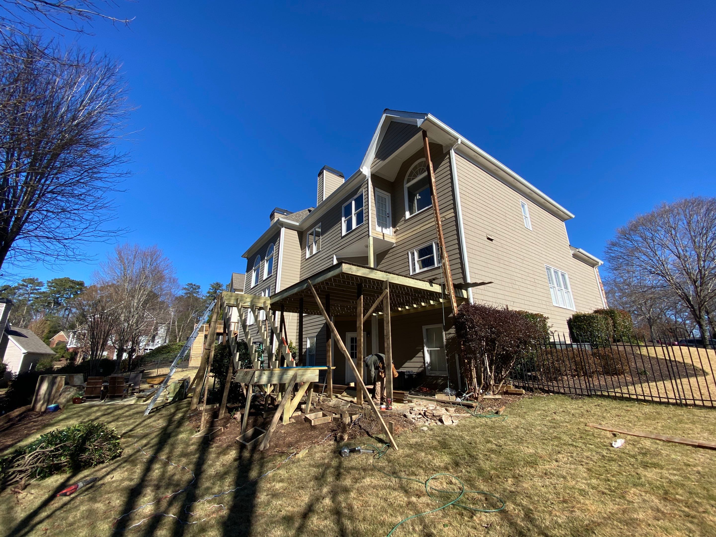 Elevated Composite Deck and Screened Porch Build in Roswell by Swift Home Renovations