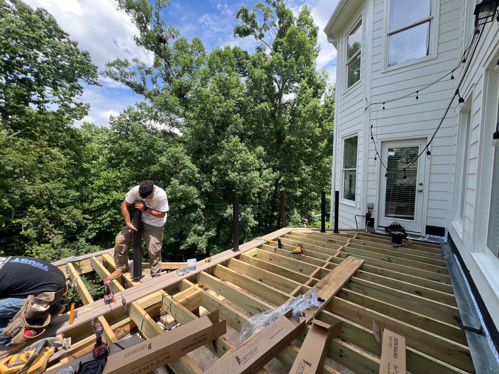 Elevated Composite Deck and Concrete Landing Installation in Kennesaw by Swift Home Renovations