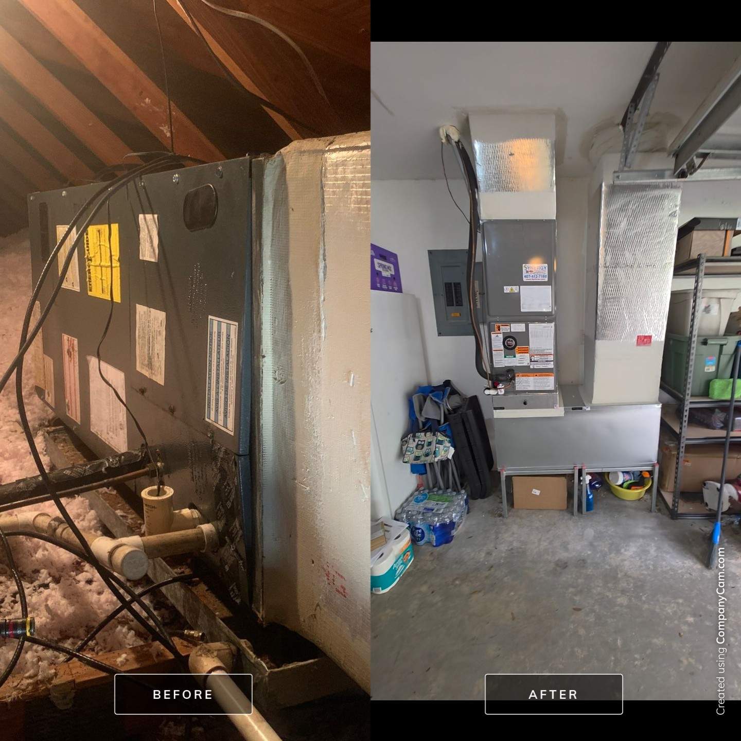 Horizontal to Vertical Install by SYNERGY HEATING AND COOLING INC