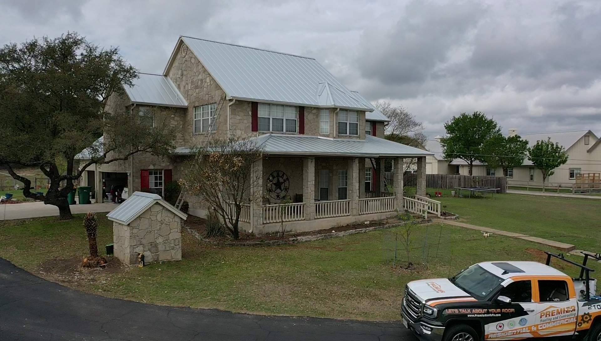 Residential Metal Roof Installation using McElroy Metal by Premier Roofing and Contracting