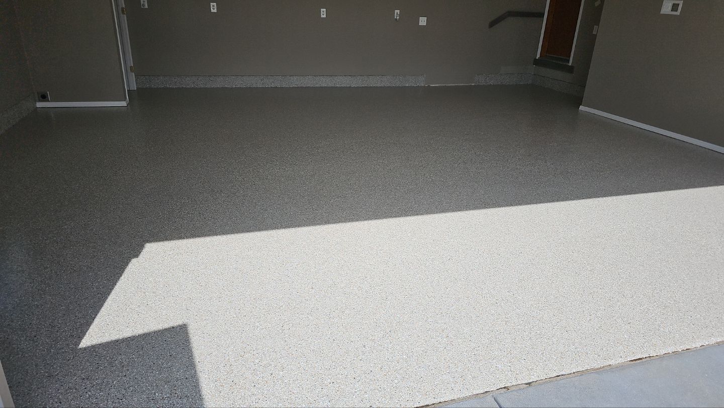 Garage Transformation using Claystone Hybrid by Croc Coatings, LLC