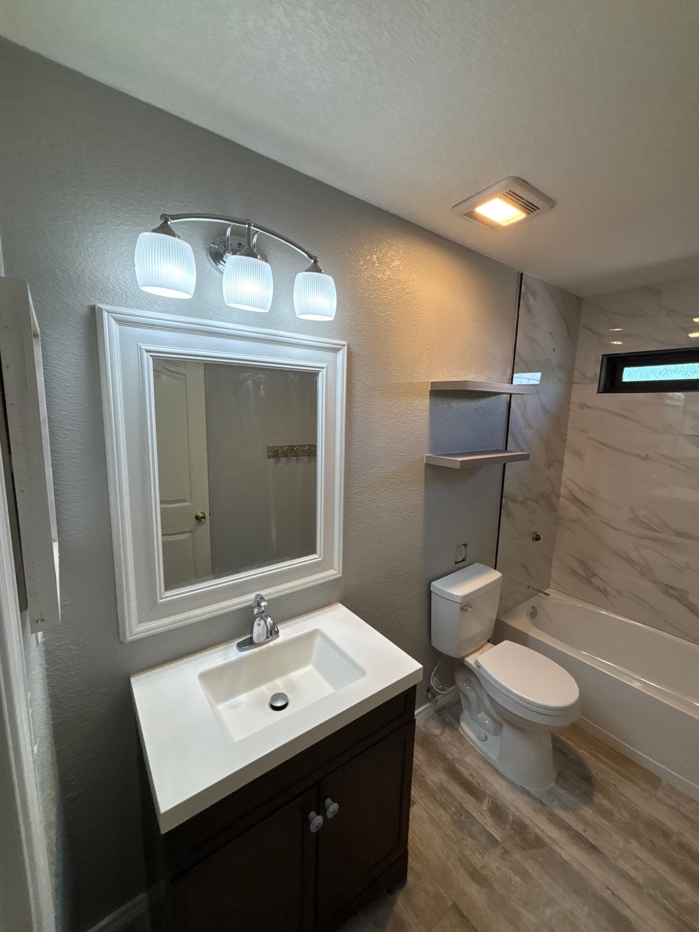 Bathroom Remodel with New Shower and Vanity by SC Remodeling