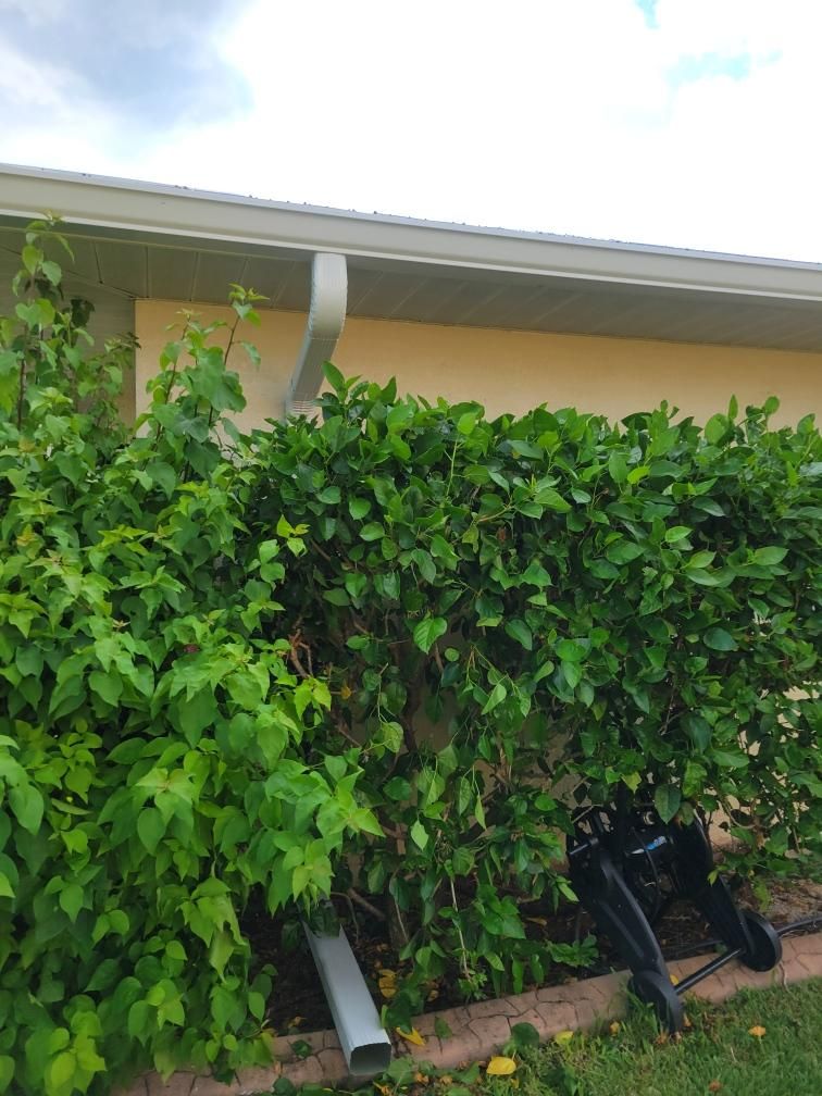 Downspout Installation using 3X4 Elbow Downspout in Cape Coral by Gutter Professors