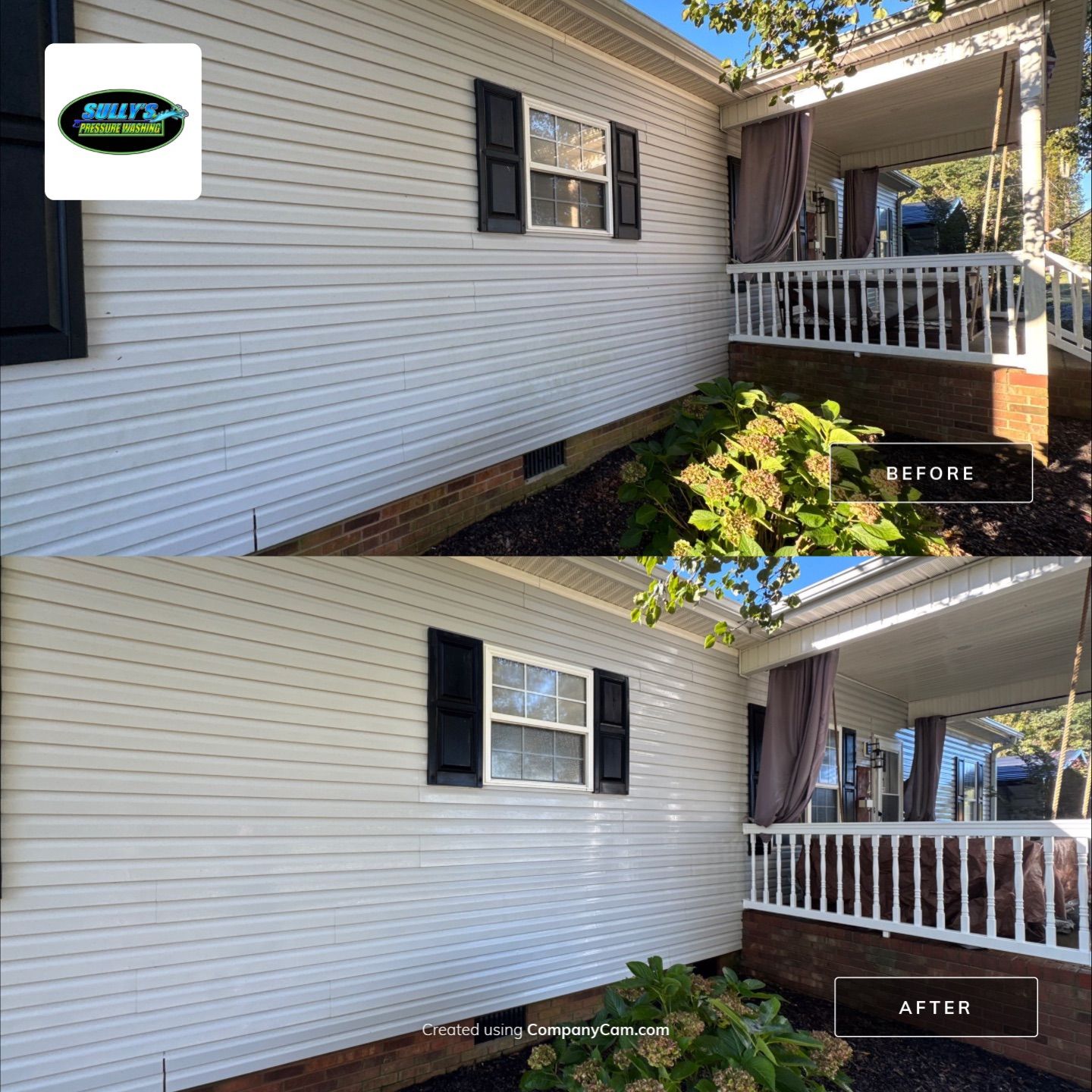 the service shown is exterior house washing removing dirt and grime from the siding improving overall appearance and cleanliness