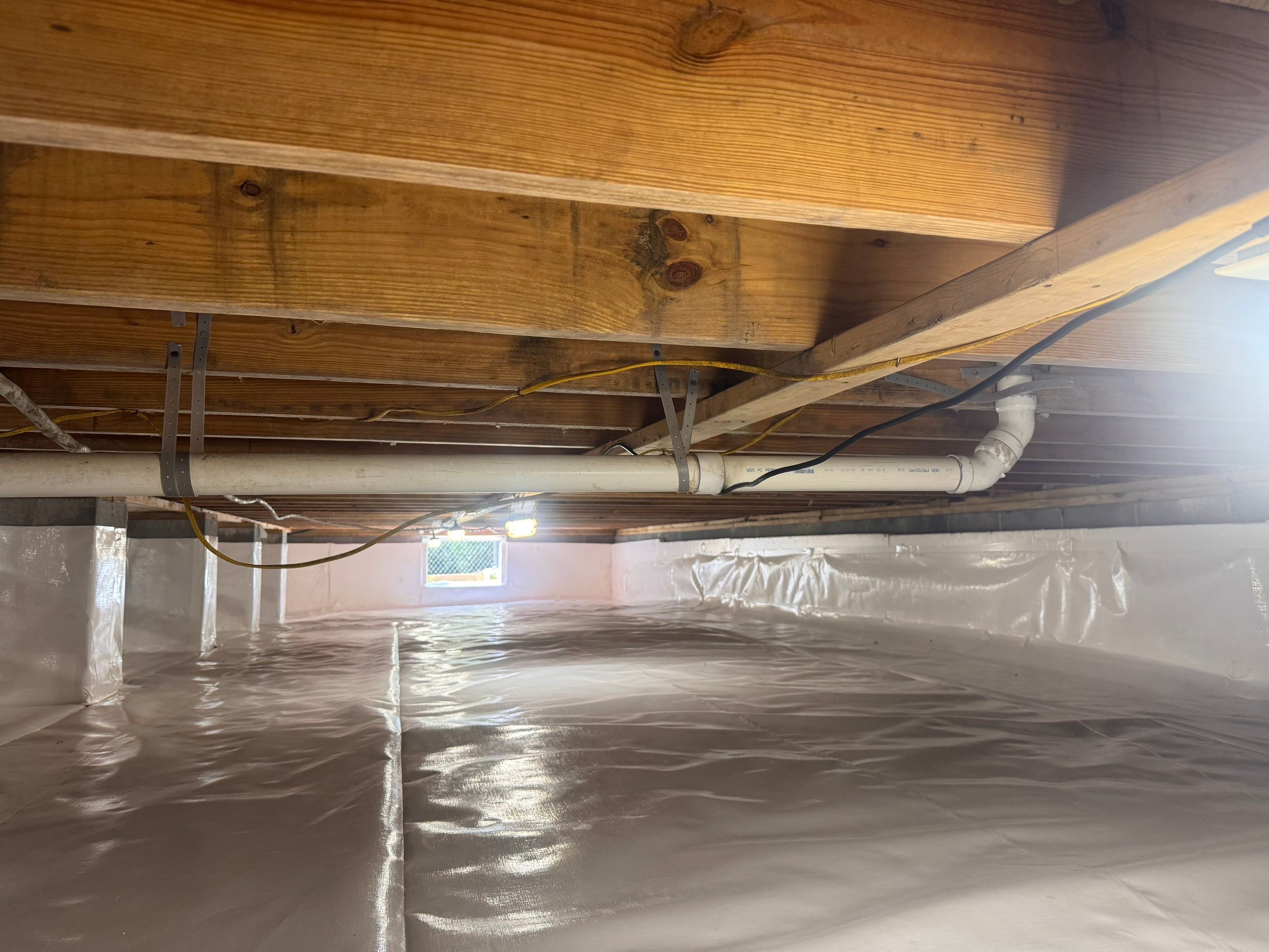 Premium Encapsulation with 20Mil, Borafoam insulation and Light System. by Impact Crawlspace