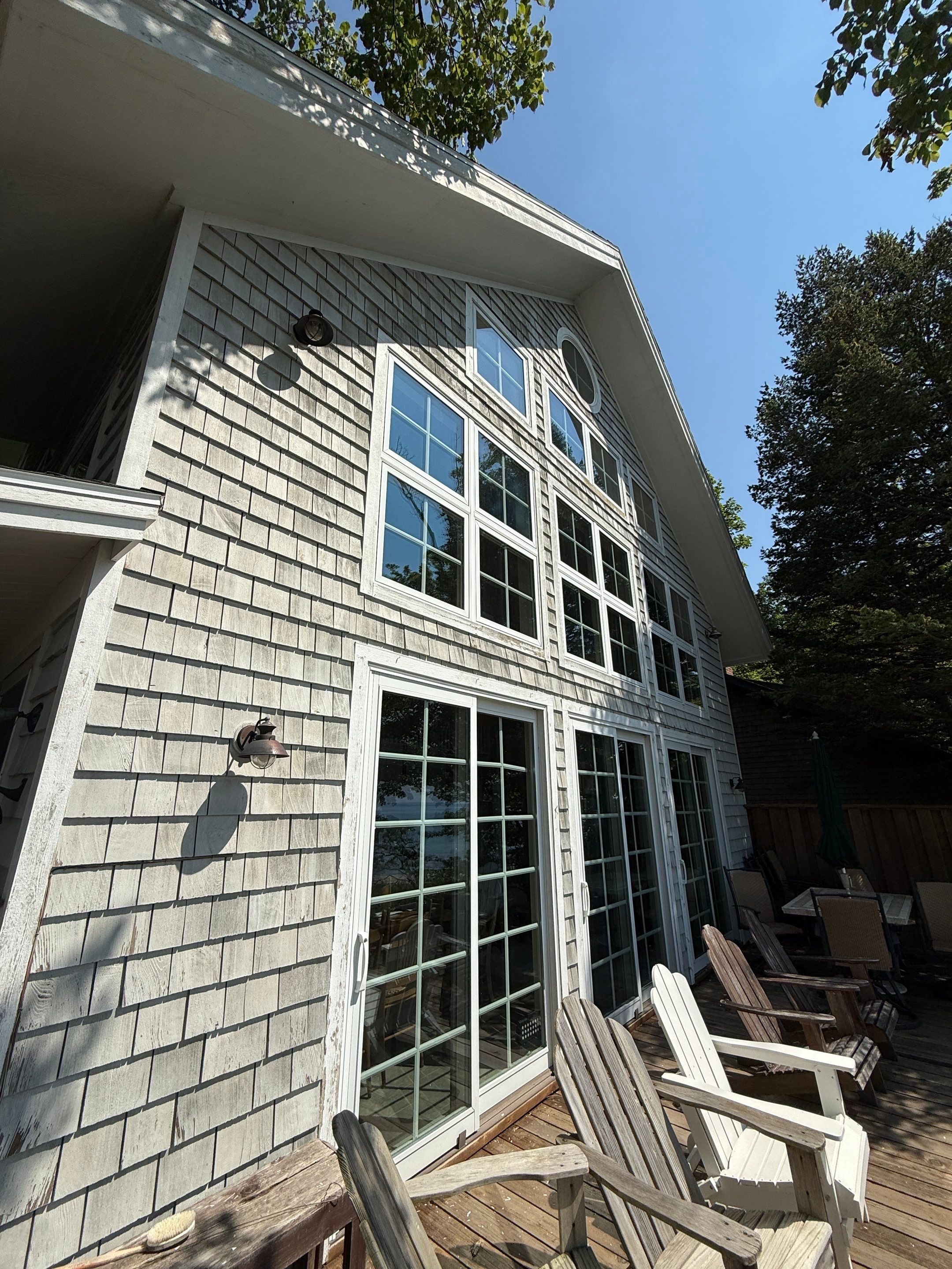 Lakefront Deck Pressure Washing, Exterior Wood Staining, and Painting in West Olive MI by Gordon Painting