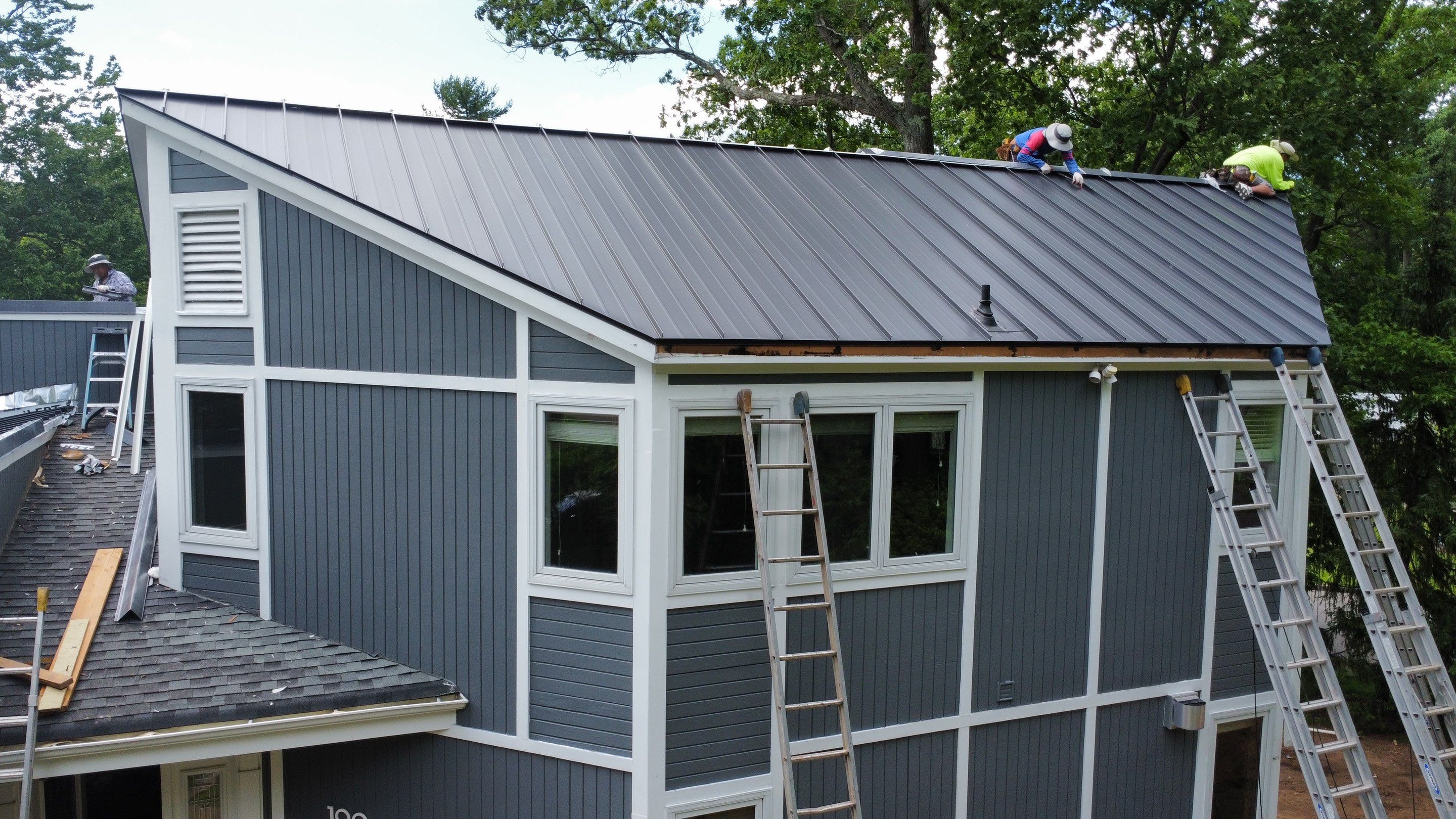 Residential Roofing Installation using Aluminum 032GA - Color Matte Black by CMNG LLC