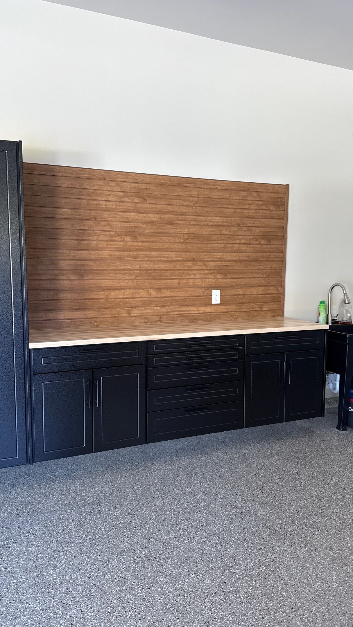 Check Out this beautiful Storage Addition With Western Cedar Slatwall  by Banner Garage