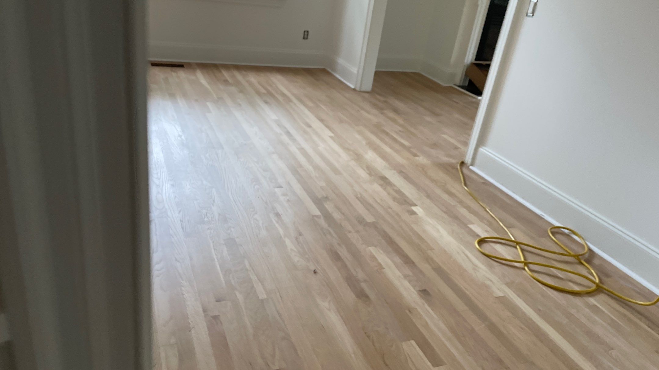 Sand and Finish Red Oak back to Natural with Matte Waterbased Finish by Footprints Floors of Coastal Carolina