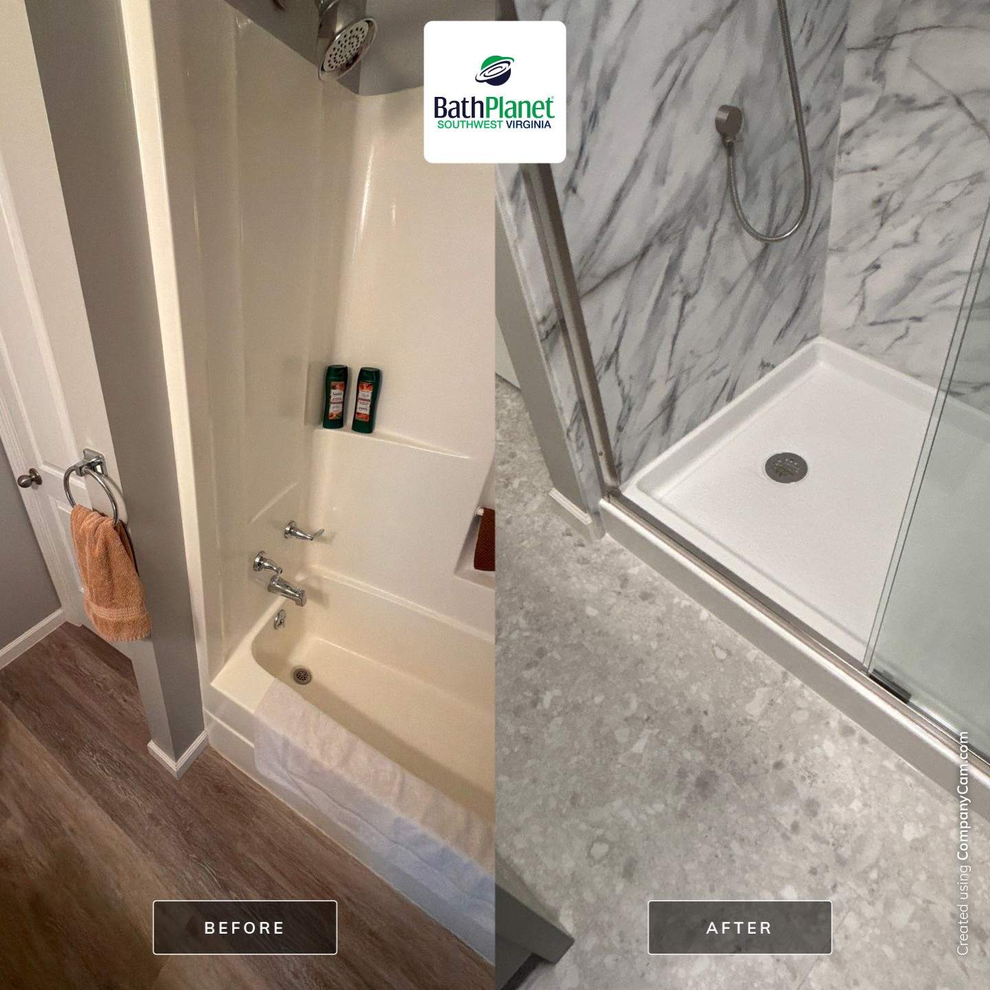 Tub to Shower Remodel by BathPlanet SW Virginia