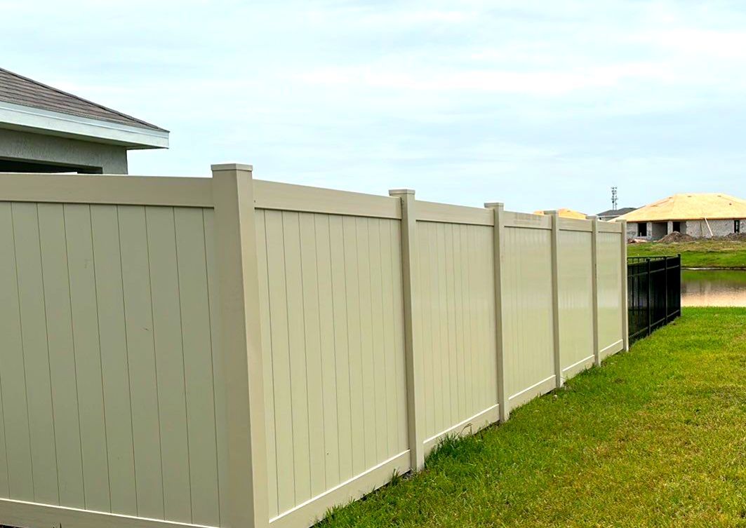 Vinyl Fence Installation using Vinyl and Black 3 Rail Aluminum Fence by Asap fence and gates, LLC