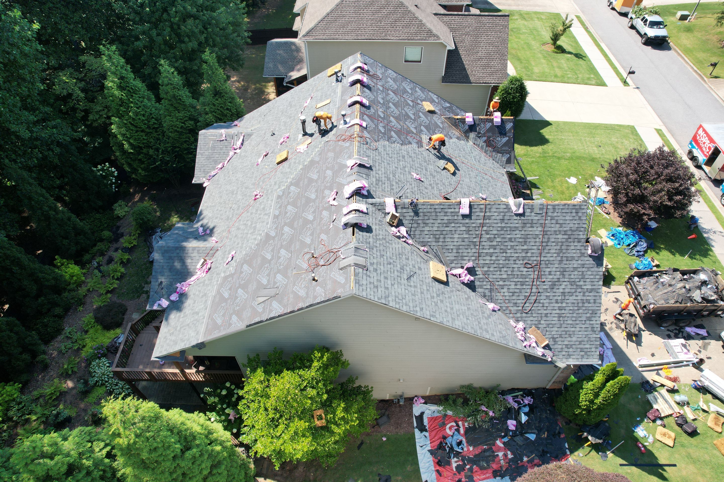 Residential Roofing Installation using Owens Corning Quary Gray by Inspector Roofing and Restoration