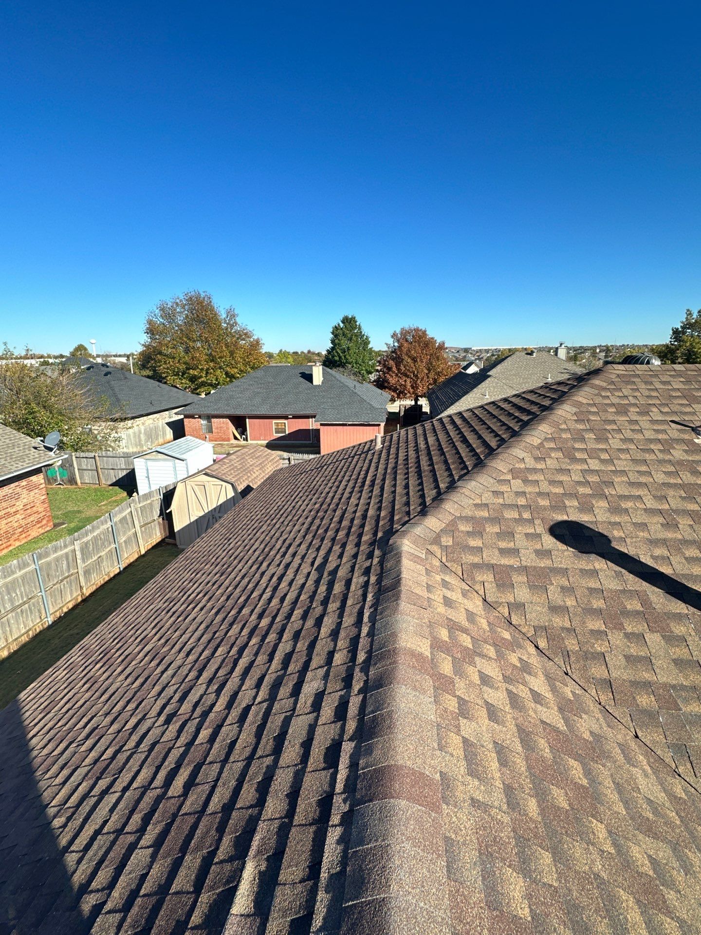 Residential Roofing Installation using titan xt rustic cedar by Thunder City Roofing