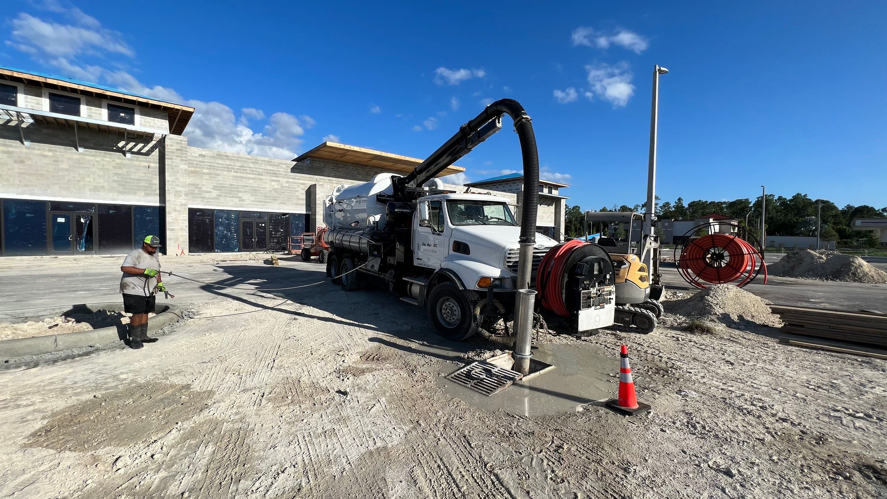New Construction Storm Drain System Cleaning by APS Power & Water