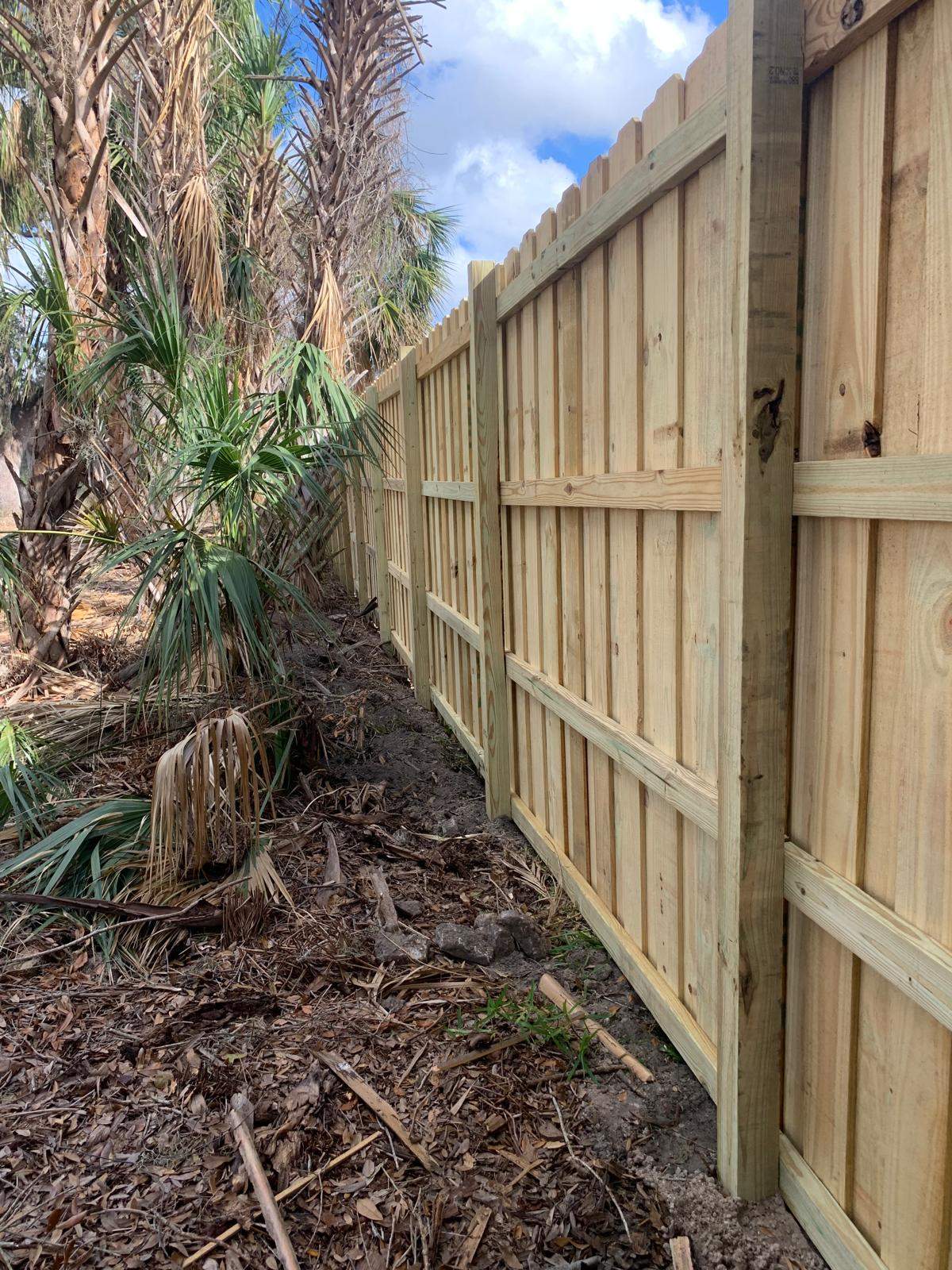 Pressure-Treated Wood Privacy Fence Installation in Sarasota by True Fence LLC
