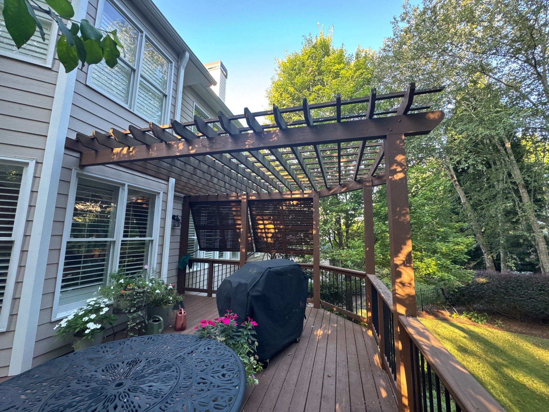Exterior Deck and Pergola Staining Project in Kennesaw by Swift Home Renovations