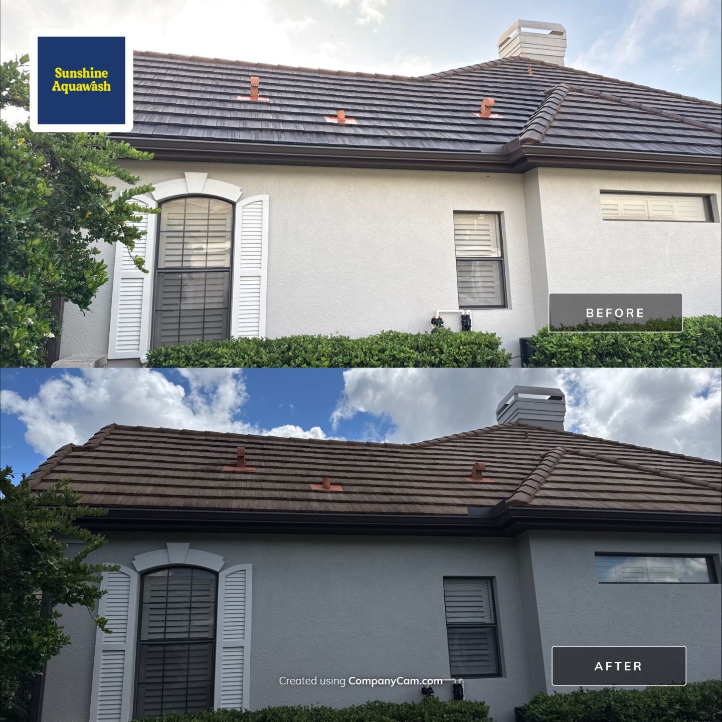 Tile Roof, Paver Pool Deck & Flowerbed Curbing Cleaning | Winding River Bradenton, FL Transformation by Sunshine AquaWash