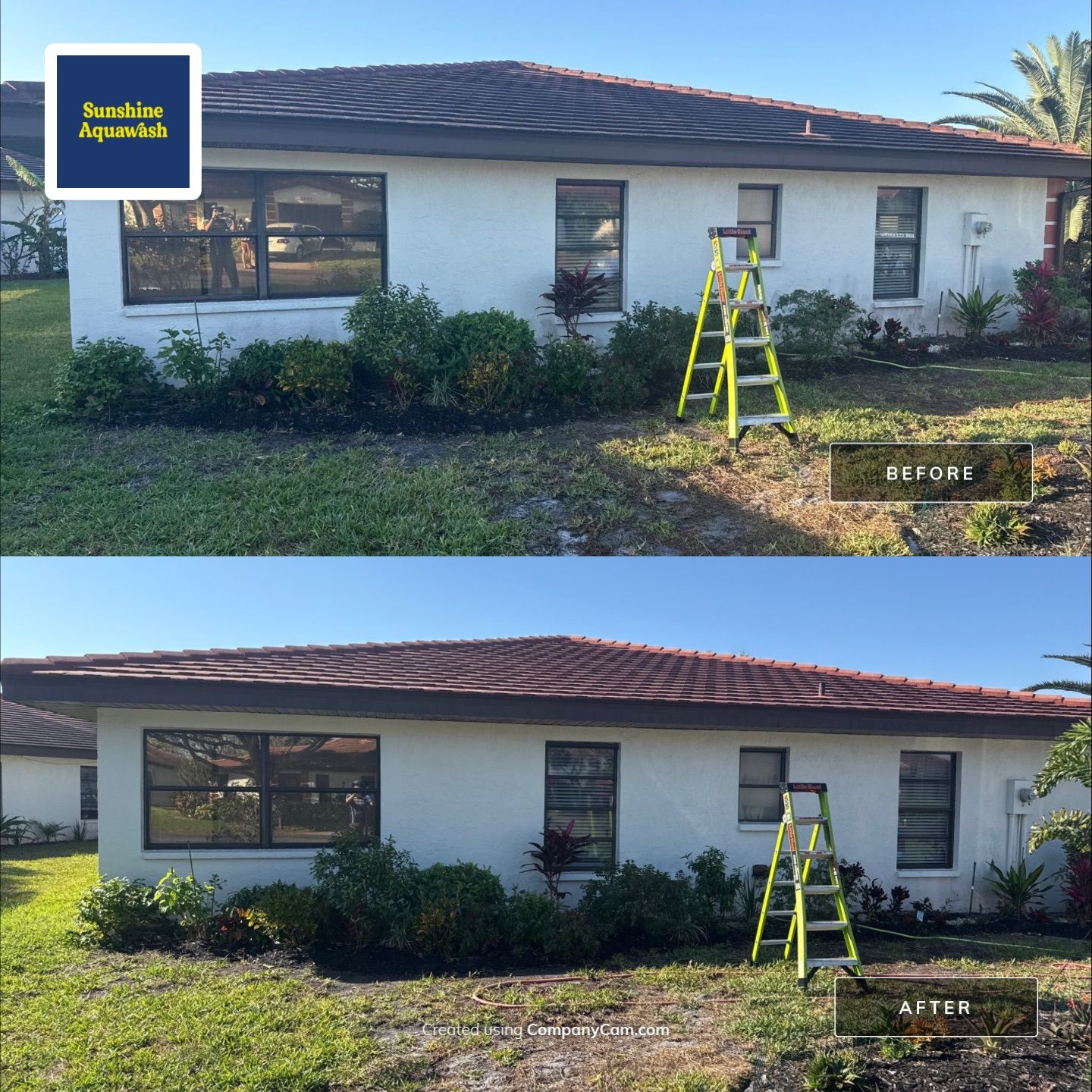 Tile Roof Cleaning – Vivenda at Bradenton I (5-Star Review & Plant Protection) by Sunshine AquaWash
