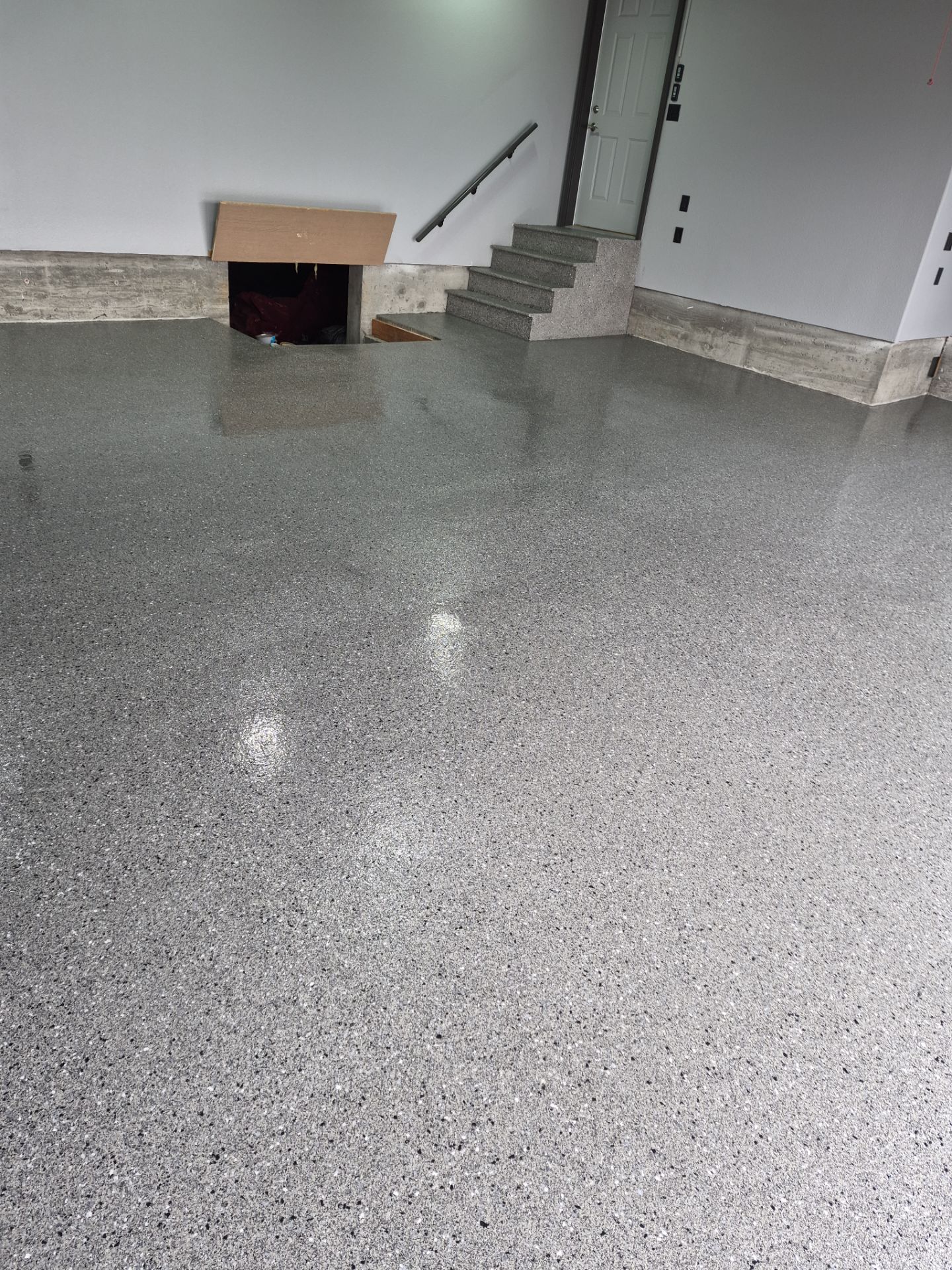 Slate Hybrid Polyurea Garage Floor Coating in Lewiston by Croc Coatings, LLC