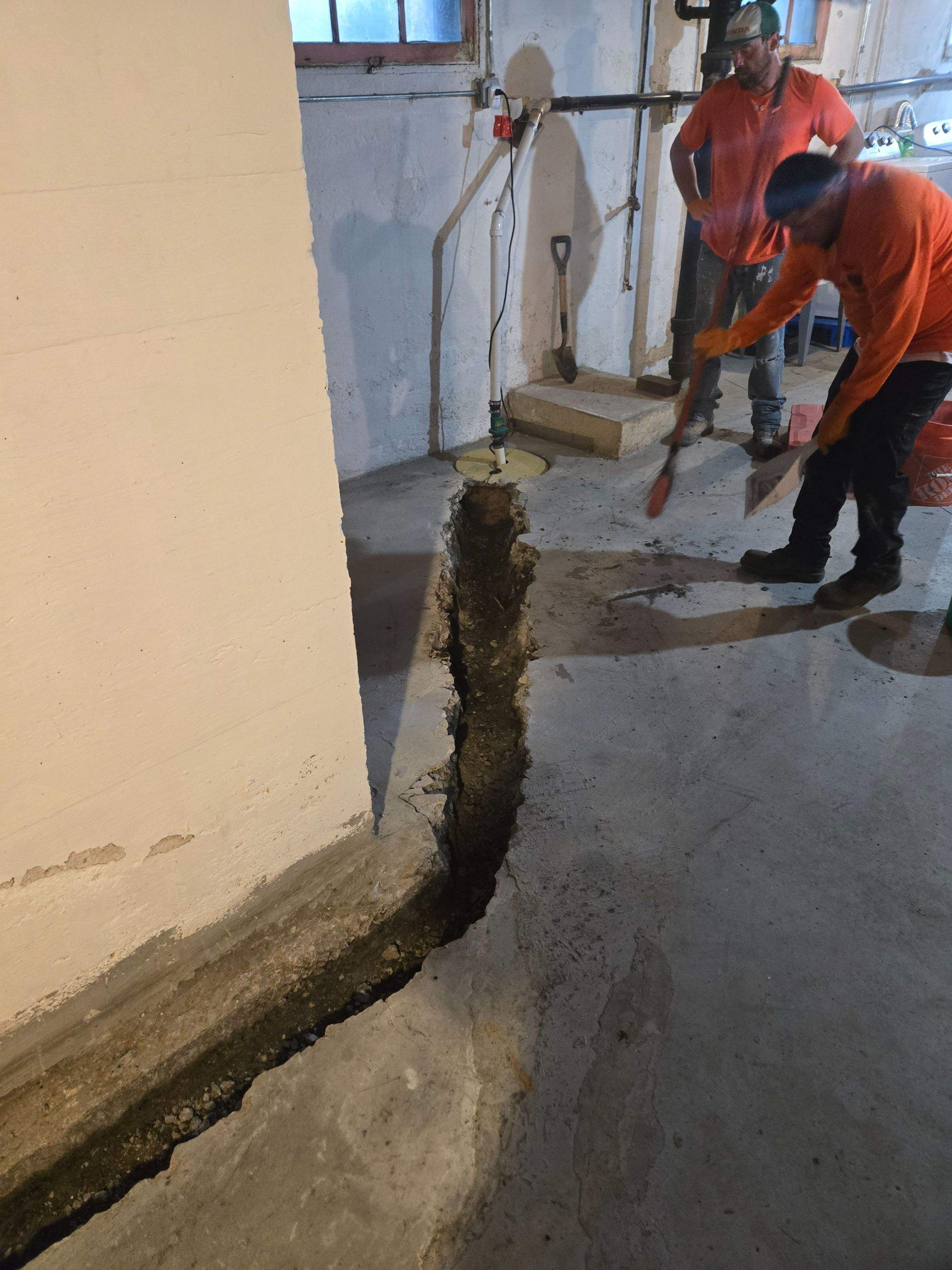 Drain Tile In-Floor Installation by Allied Water Services