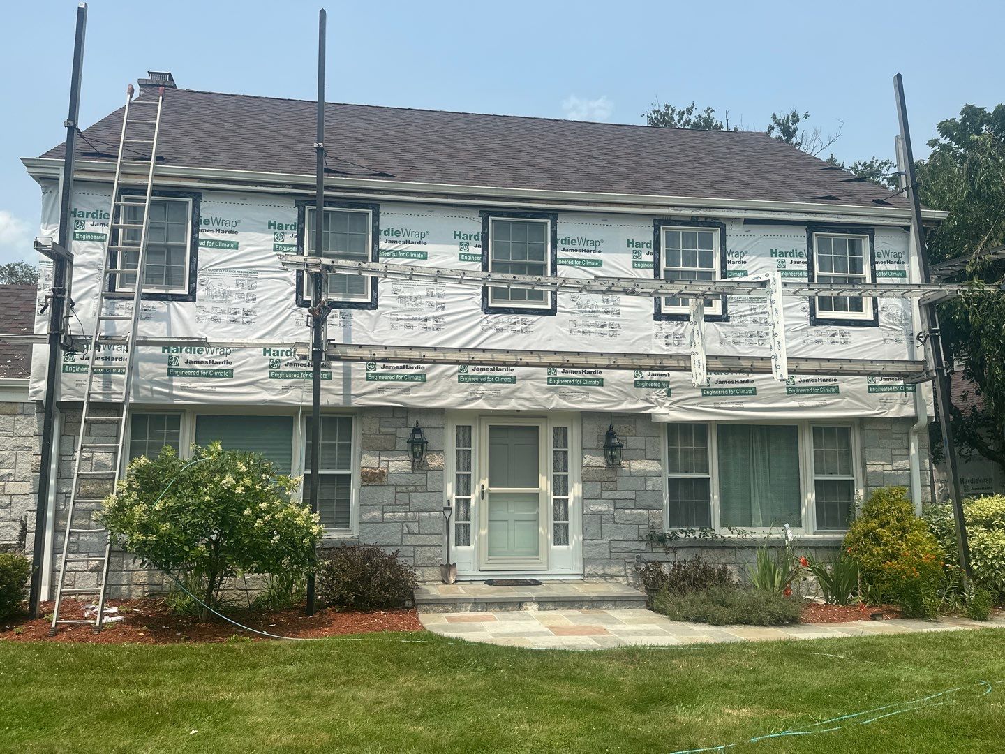Siding Installation using Hardie Plank Artic white by A Plus Exterior